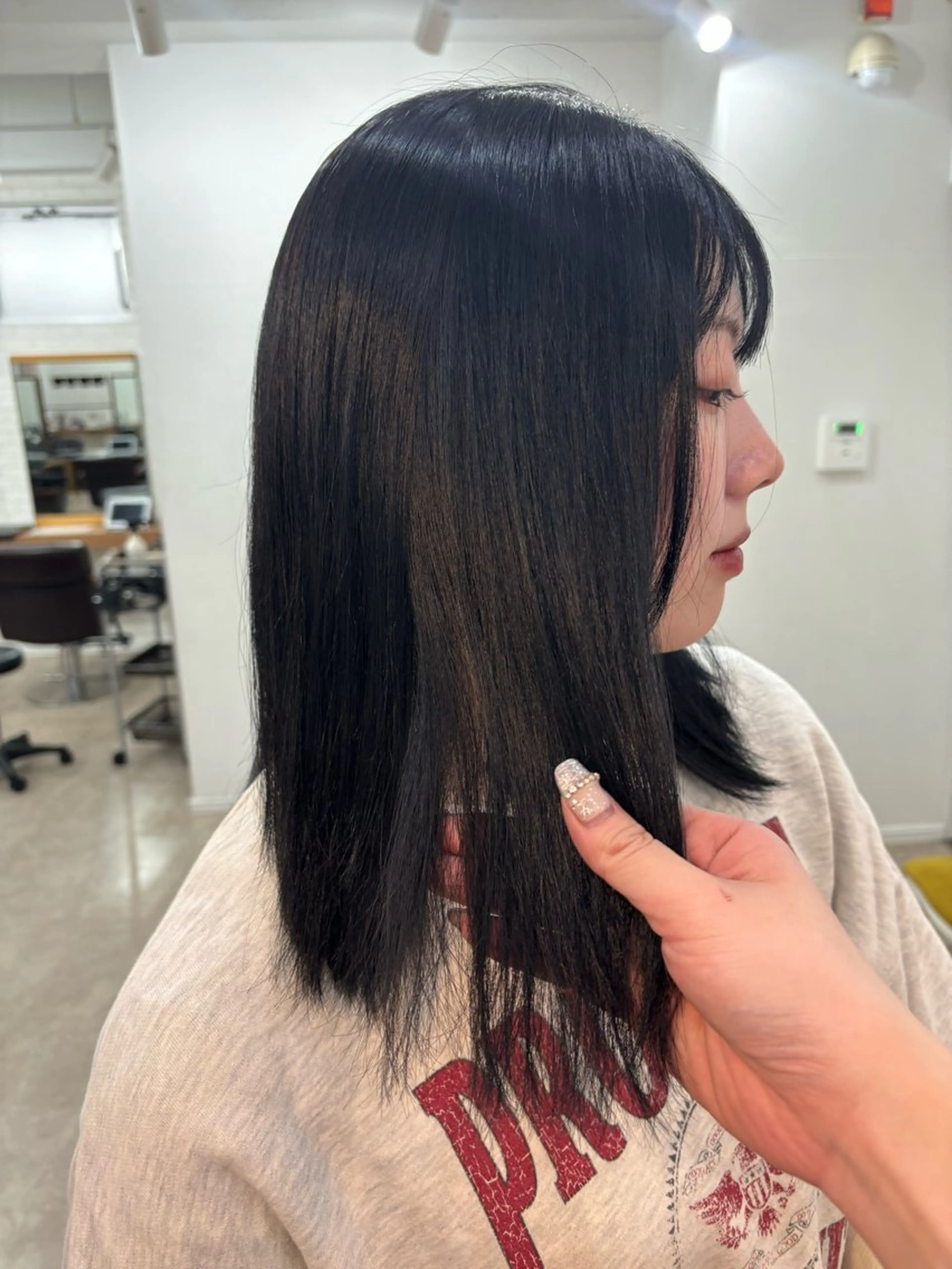 カラー 黒髪 ブリーチ ブルーカラー ブルーブラック 透明感カラー CIEL FUKUOKA所属・🎀CIEL RIRU🎀のヘアスタイル