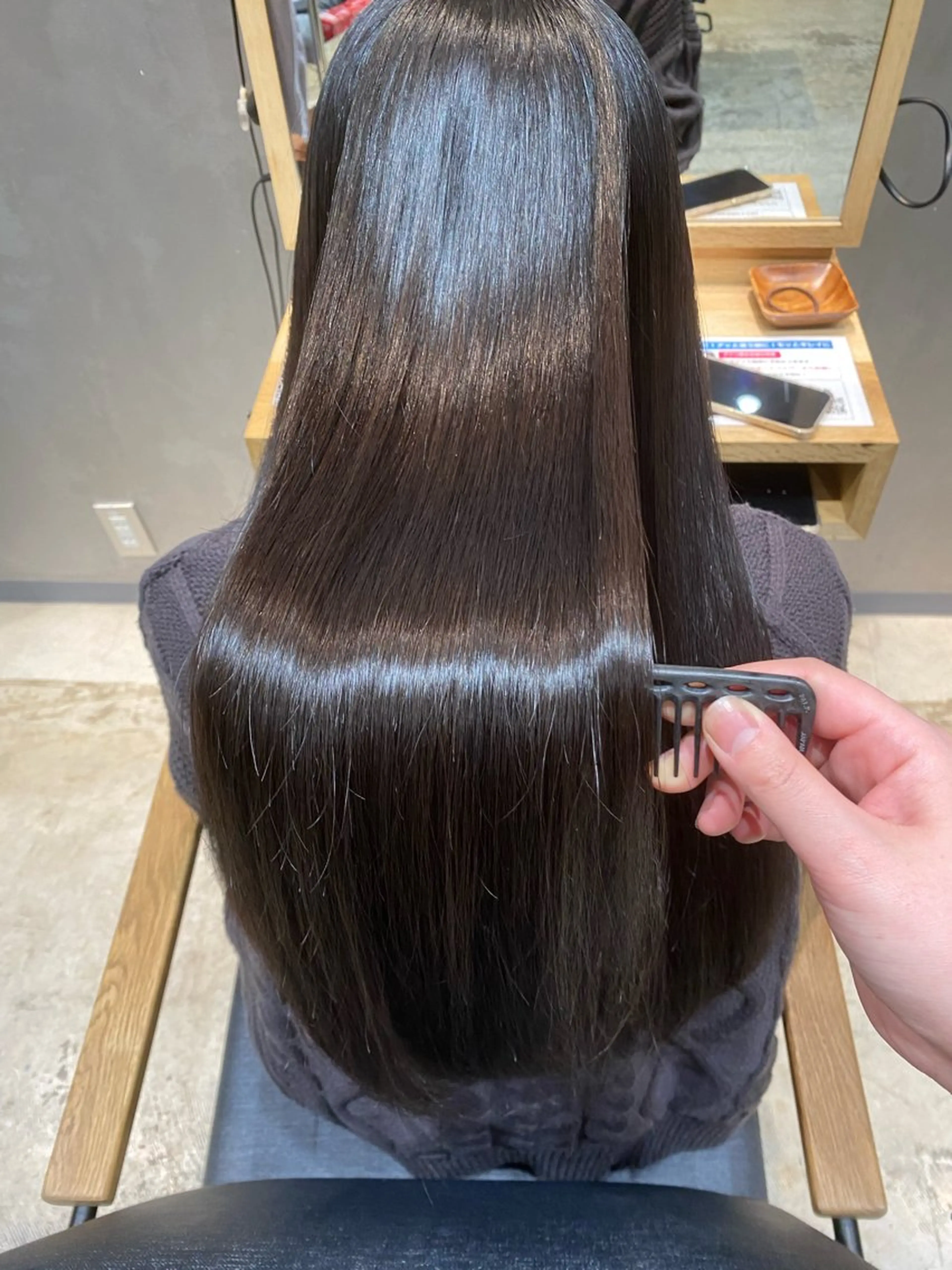 ロング 縮毛矯正 稲田 ことみのヘアスタイル