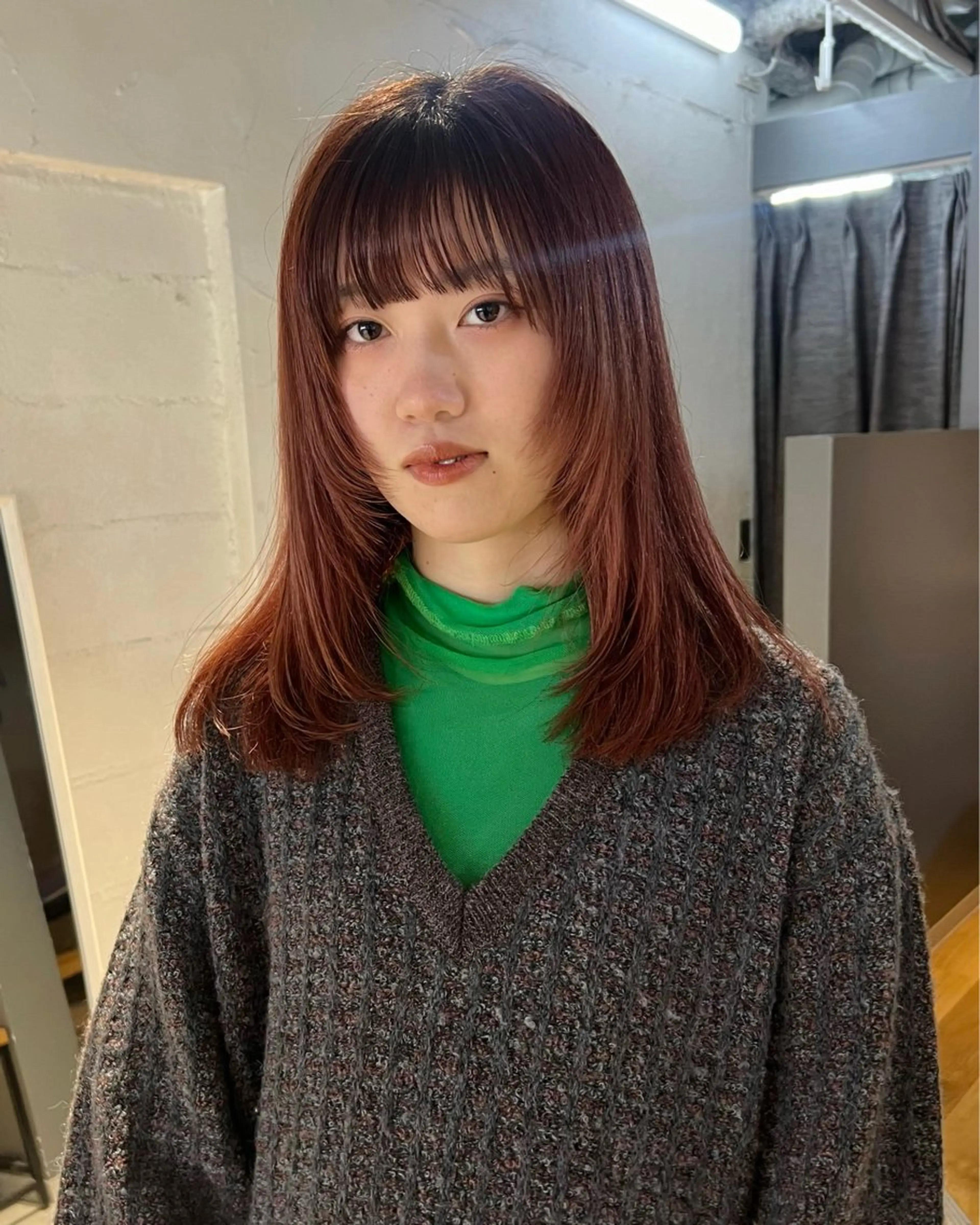 セミロング 顔周りカット レイヤーカット 吉祥寺/パーマ/ カラー/Abeのヘアスタイル