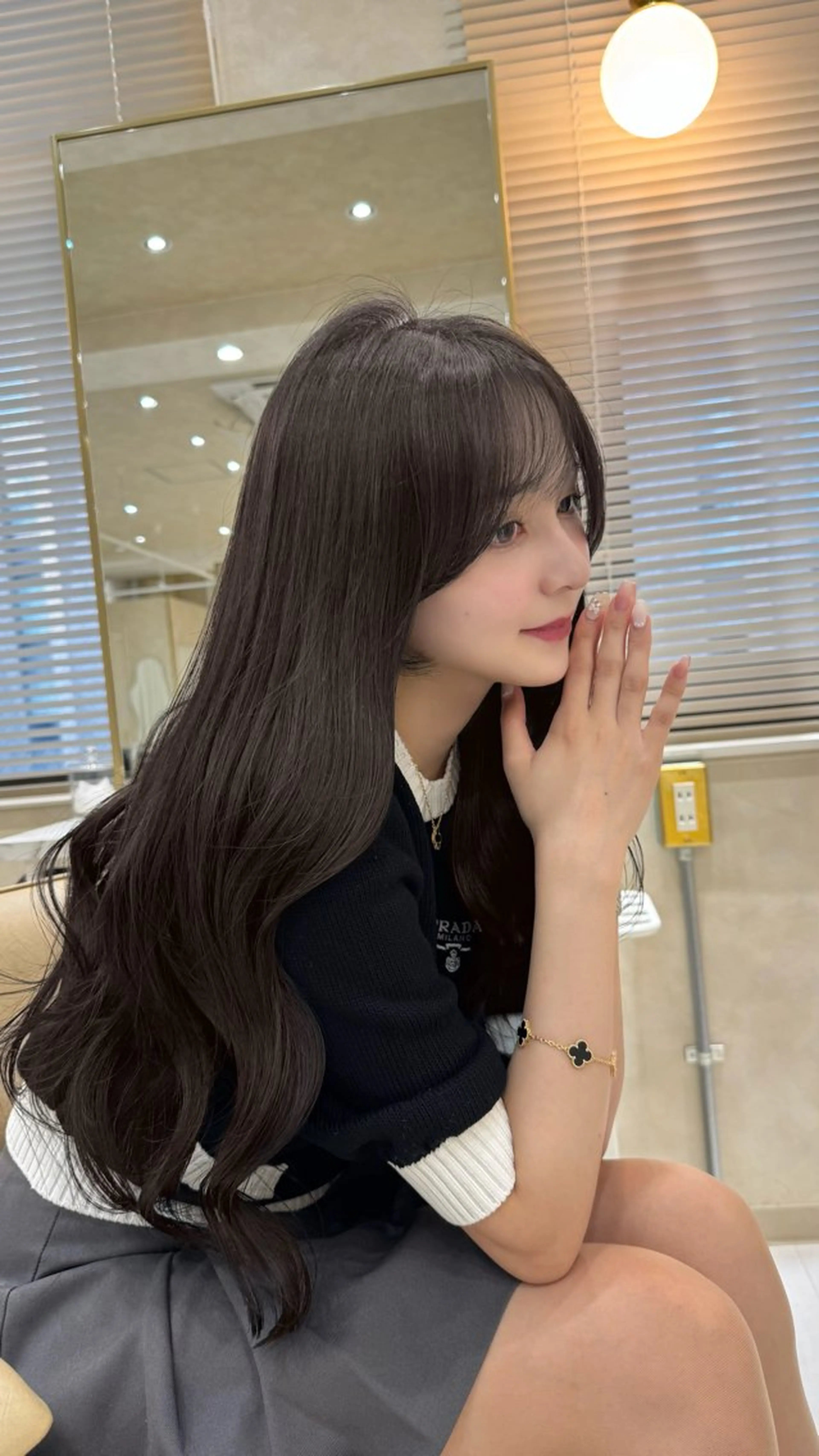 ロング 韓国風ヘア レイヤーカット カット ヘアカラー トリートメント 韓国ヘア🩶侑矢 艶髪透明感/福岡のヘアスタイル