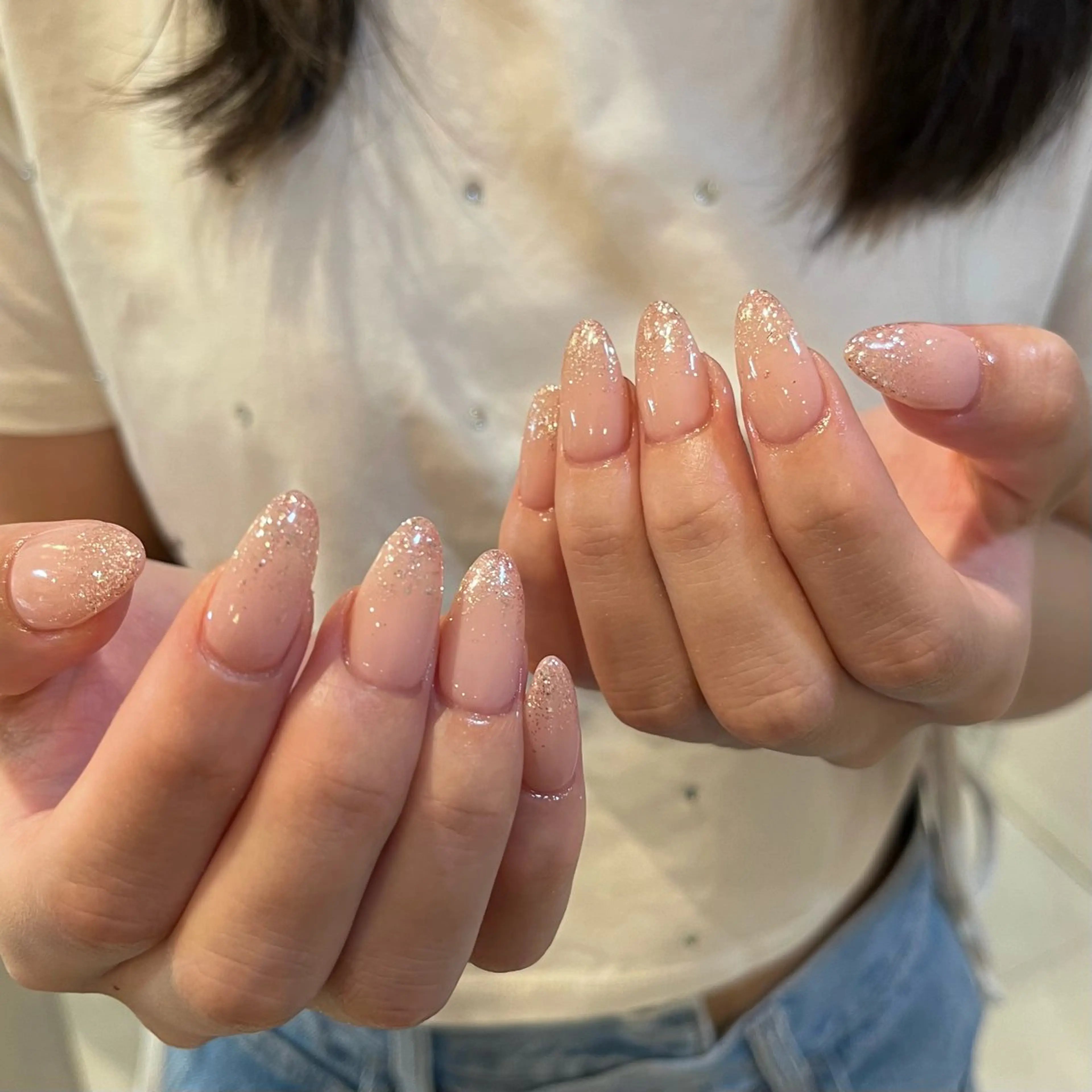 ネイル グラデーション キラキラネイル ラメ(グリッター) ワンカラーネイル ピンク ハンドネイル para ☀︎ sol by BECK所属・Para Sol nail　Maoのネイルデザイン