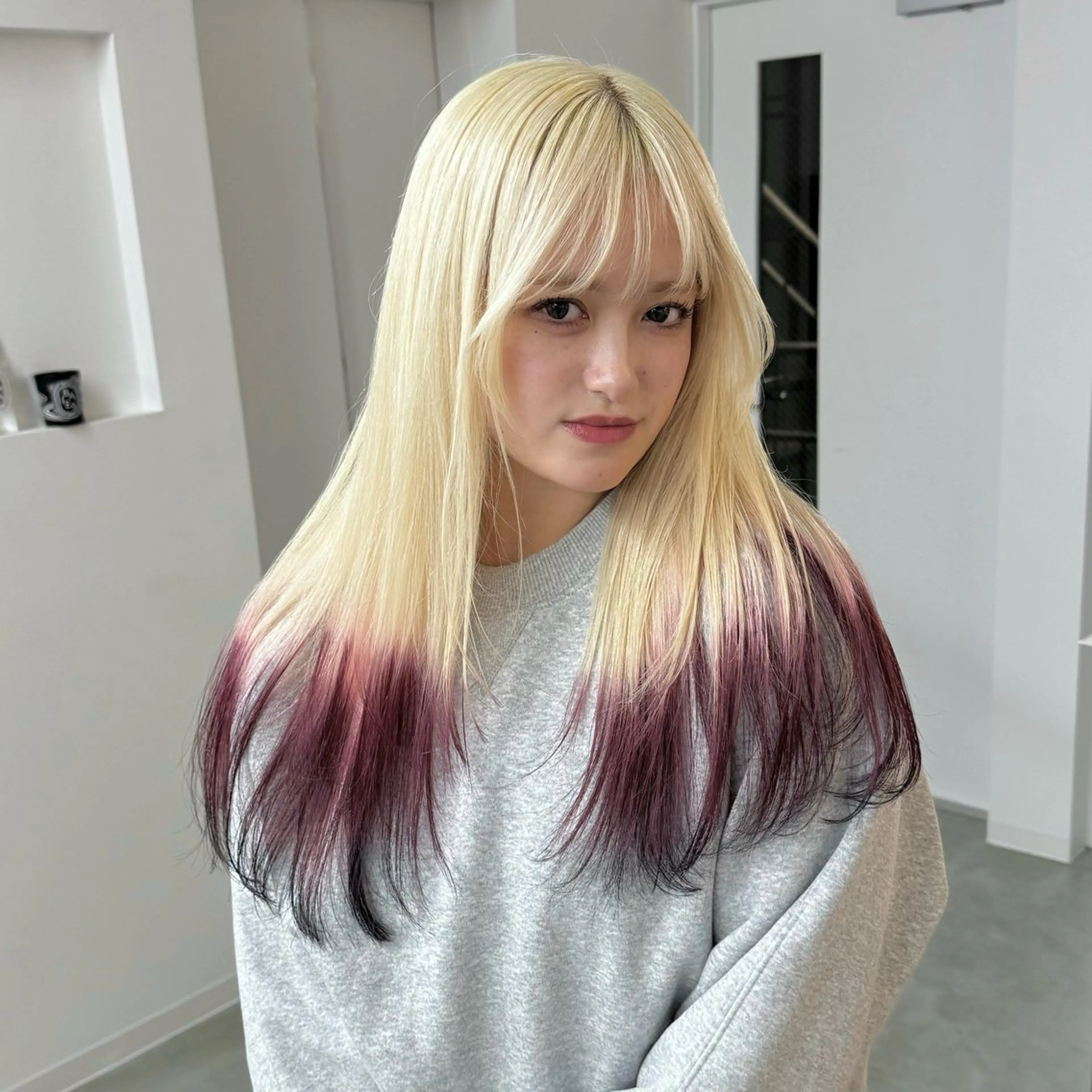 ロング カラー 透明感ワンカラー梅田 ダブルカラー/川上のヘアスタイル