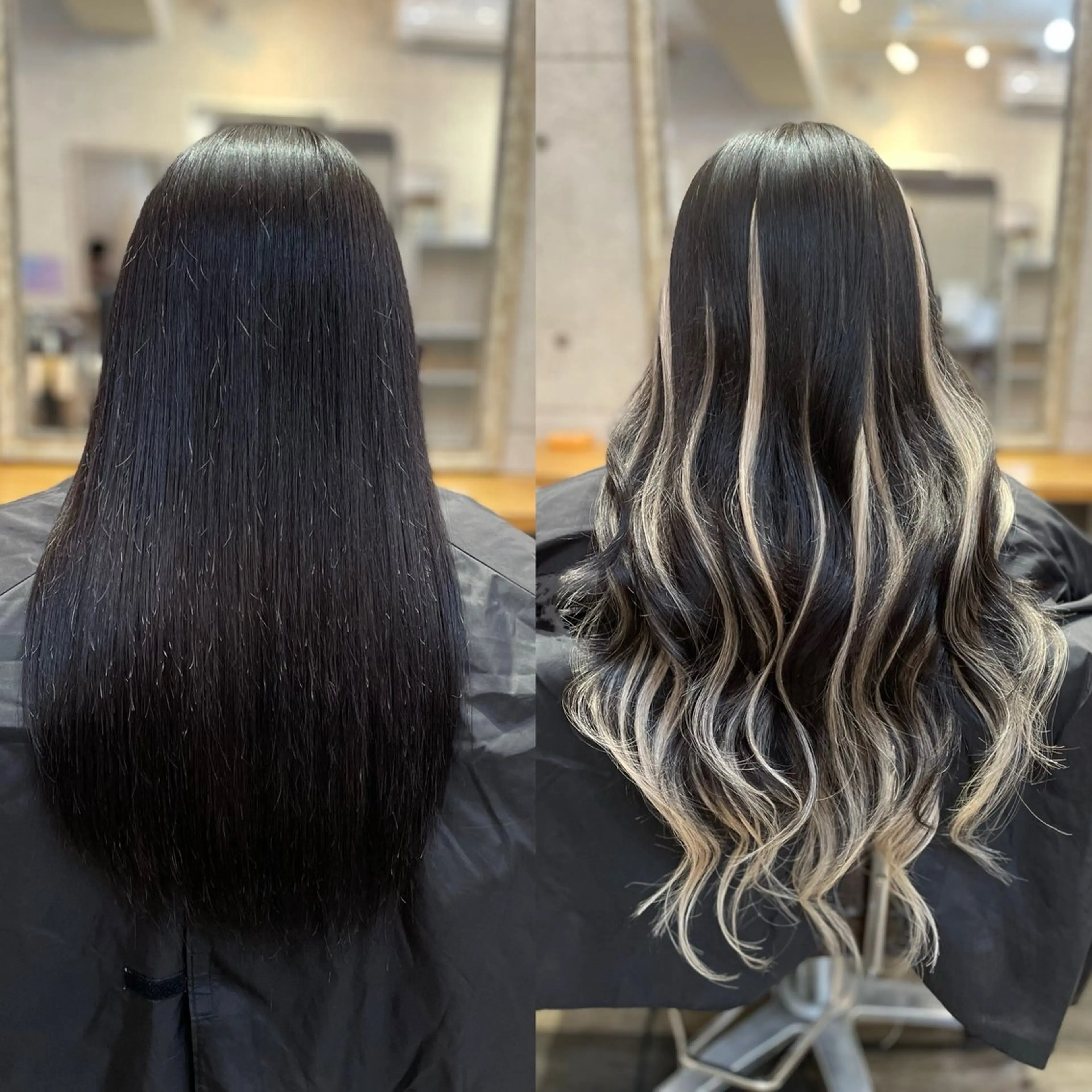 ロング プルエクステ シールエクステ エクステ ハイライト 髪質改善 💎ルフレ歌舞伎町 💎プルエクステのヘアスタイル