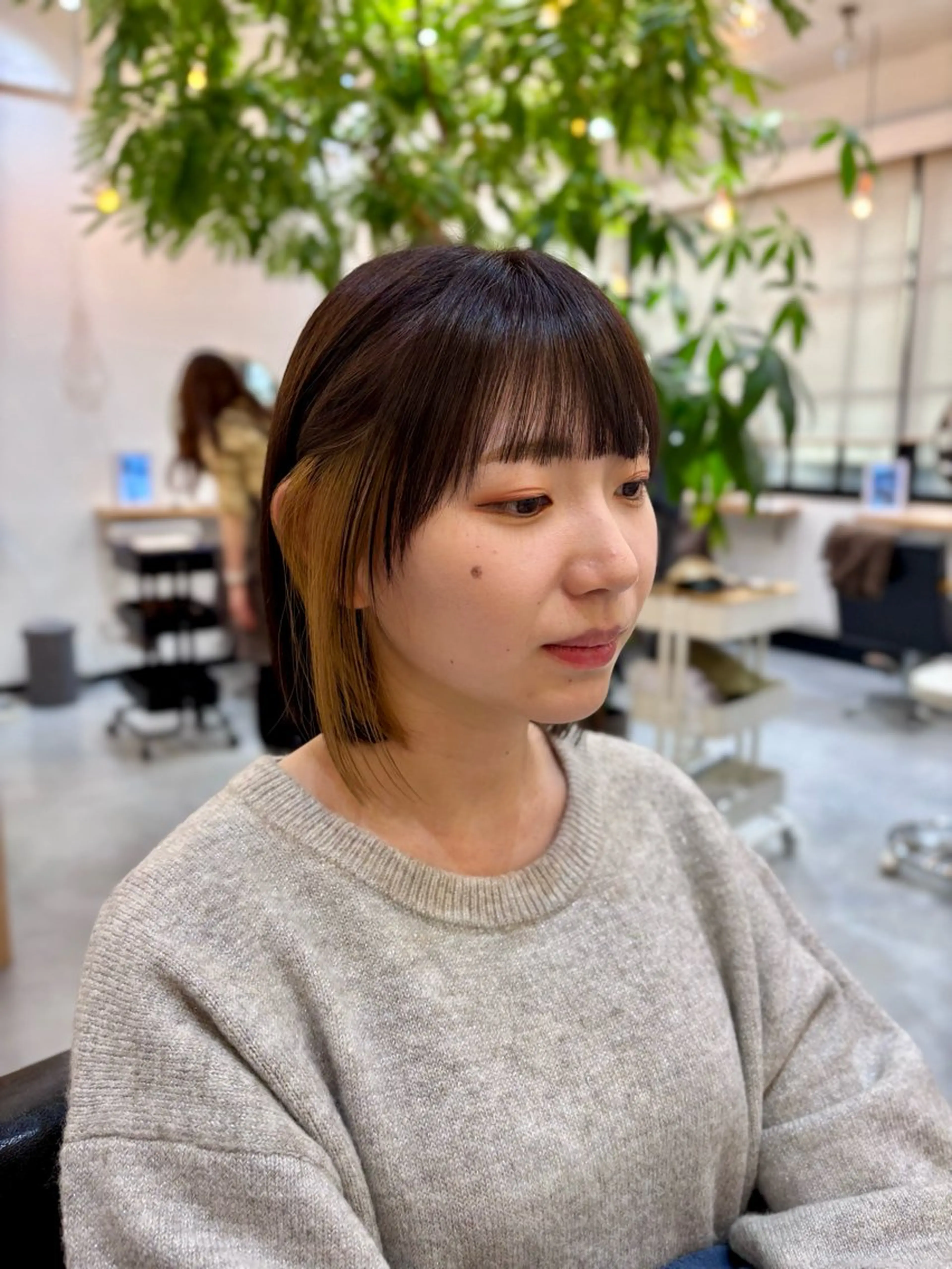 ミディアム カラー ベージュカラー ボブ カット ヘアカラー トリートメント CARICIA🌱 masaeのヘアスタイル