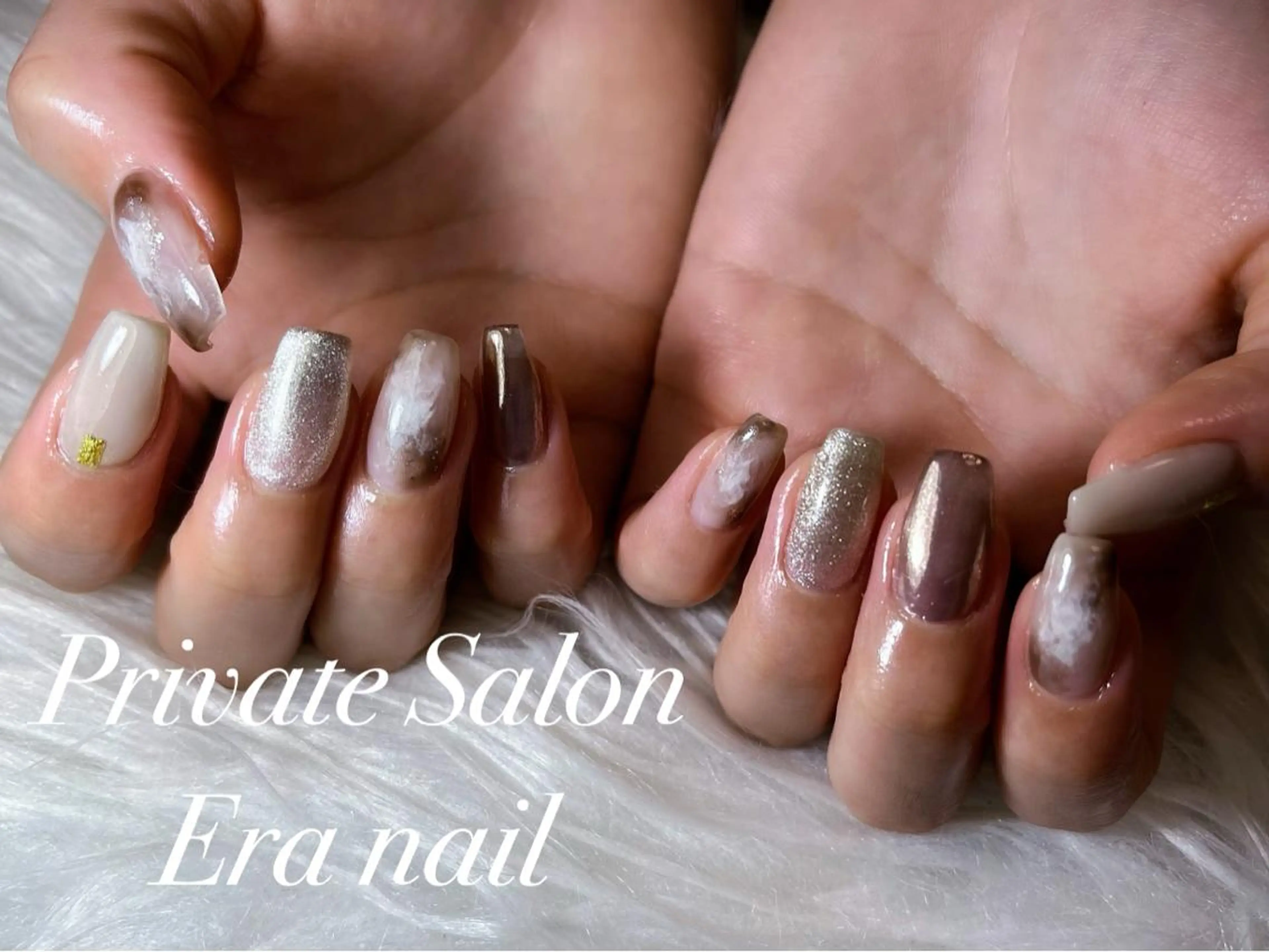 ネイル アートネイル ミラーネイル 持ち込み Era nailのネイルデザイン