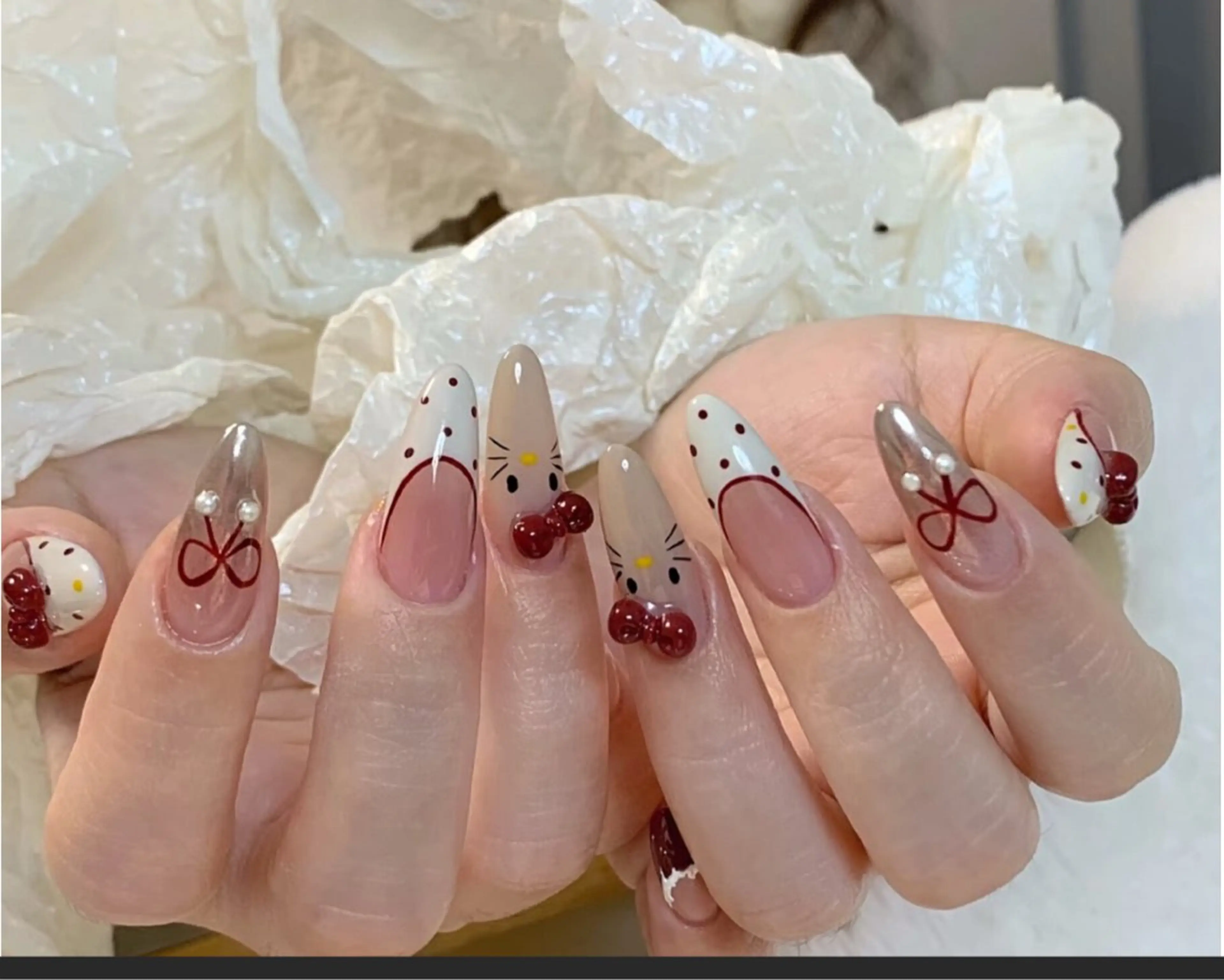 ネイル アートネイル オーロラネイル チークネイル フレンチネイル ガラスフレンチ 🎀🎀YooLi Nail Salonのネイルデザイン