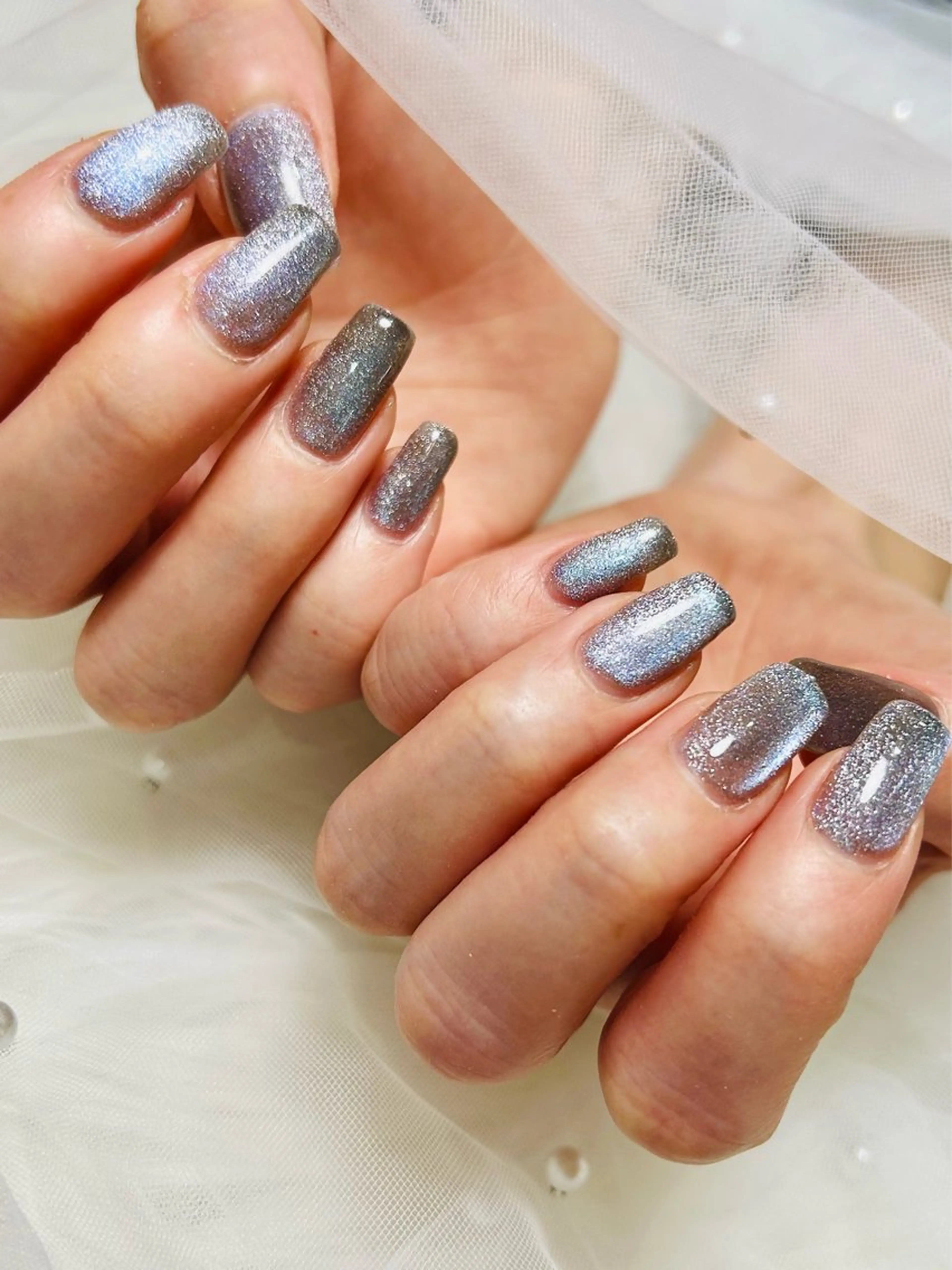 ネイル マグネットネイル マグネットワンカラー ワンカラーネイル ハンドネイル EmaNail天満橋店所属・EmaNail Risaのネイルデザイン