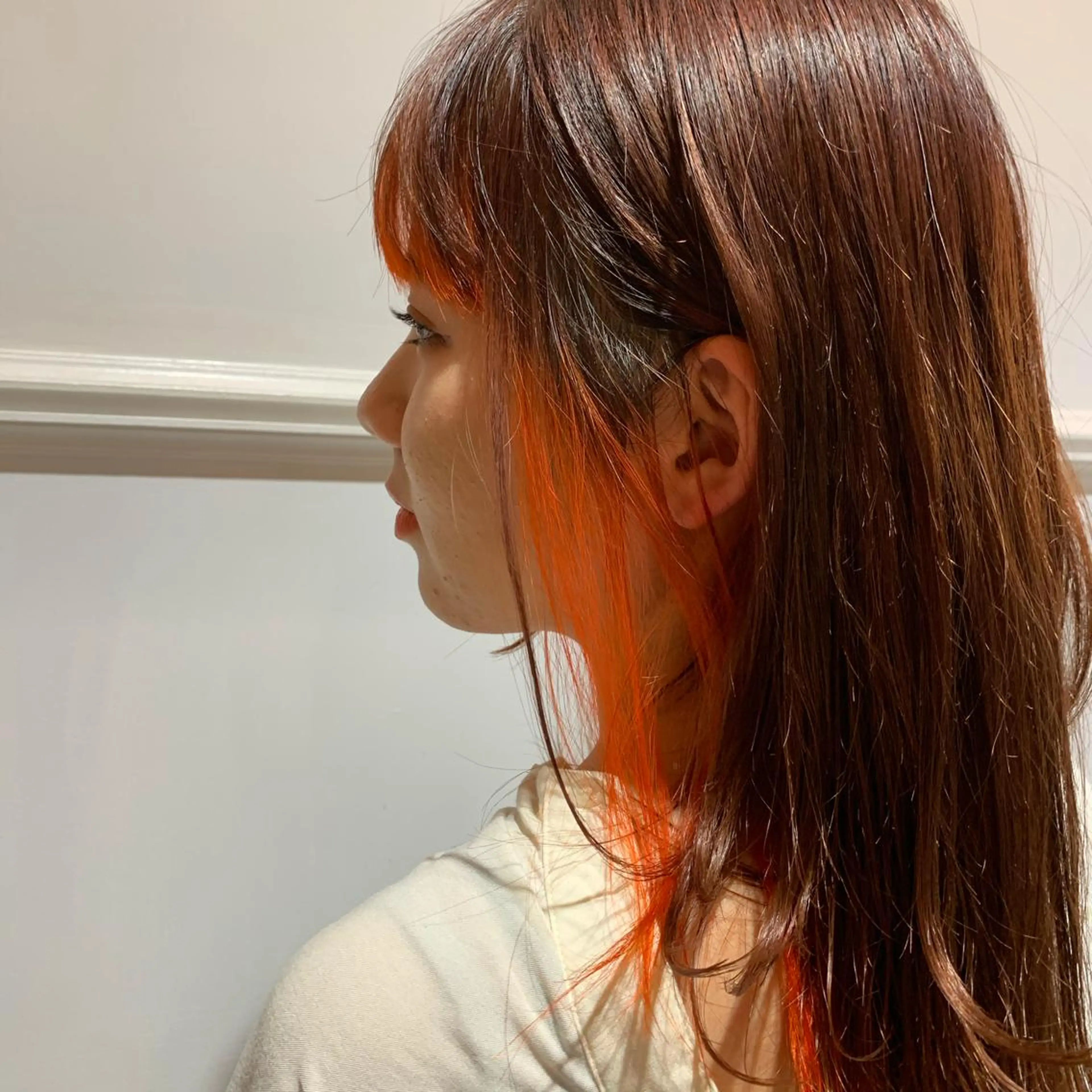 セミロング カラー 髪質改善カラー&TR 縮毛矯正/弱酸性矯正のヘアスタイル