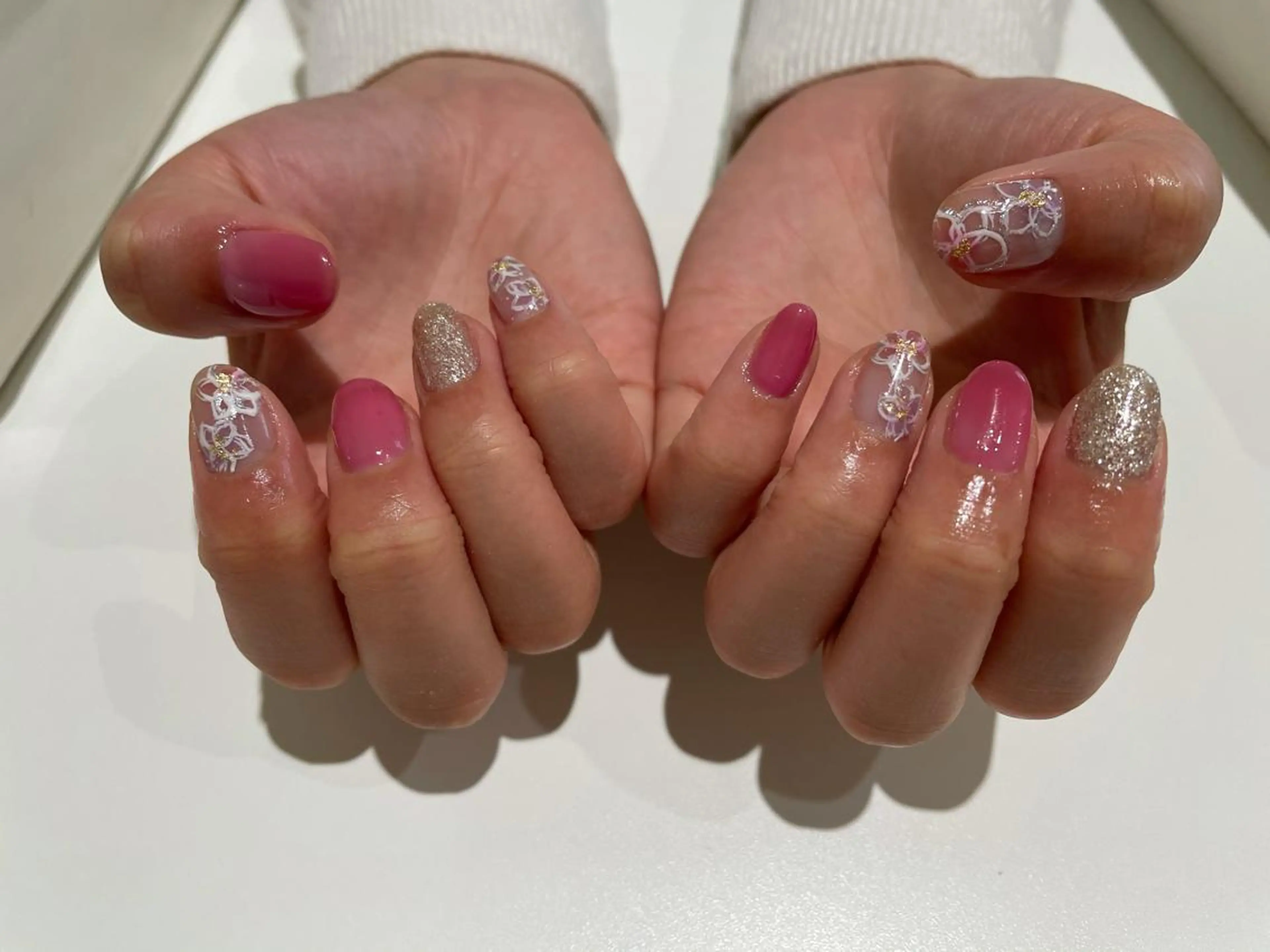 ネイル 桜ネイル 持ち込み Lista  飯塚店所属・ヤマネ リサコのネイルデザイン