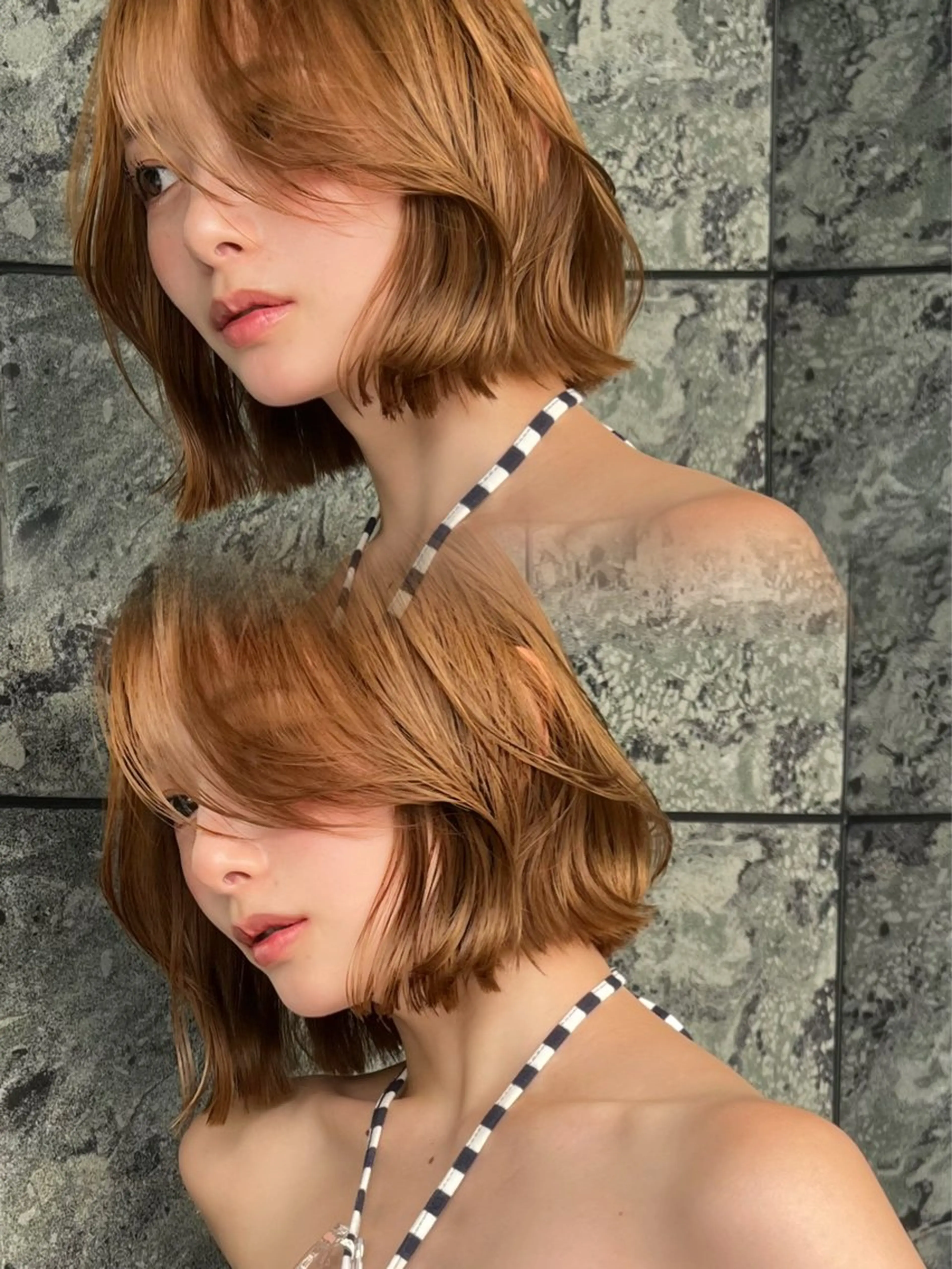 ショート カラー ベージュカラー カット ヘアカラー 小顔ボブ jilblanカホのヘアスタイル