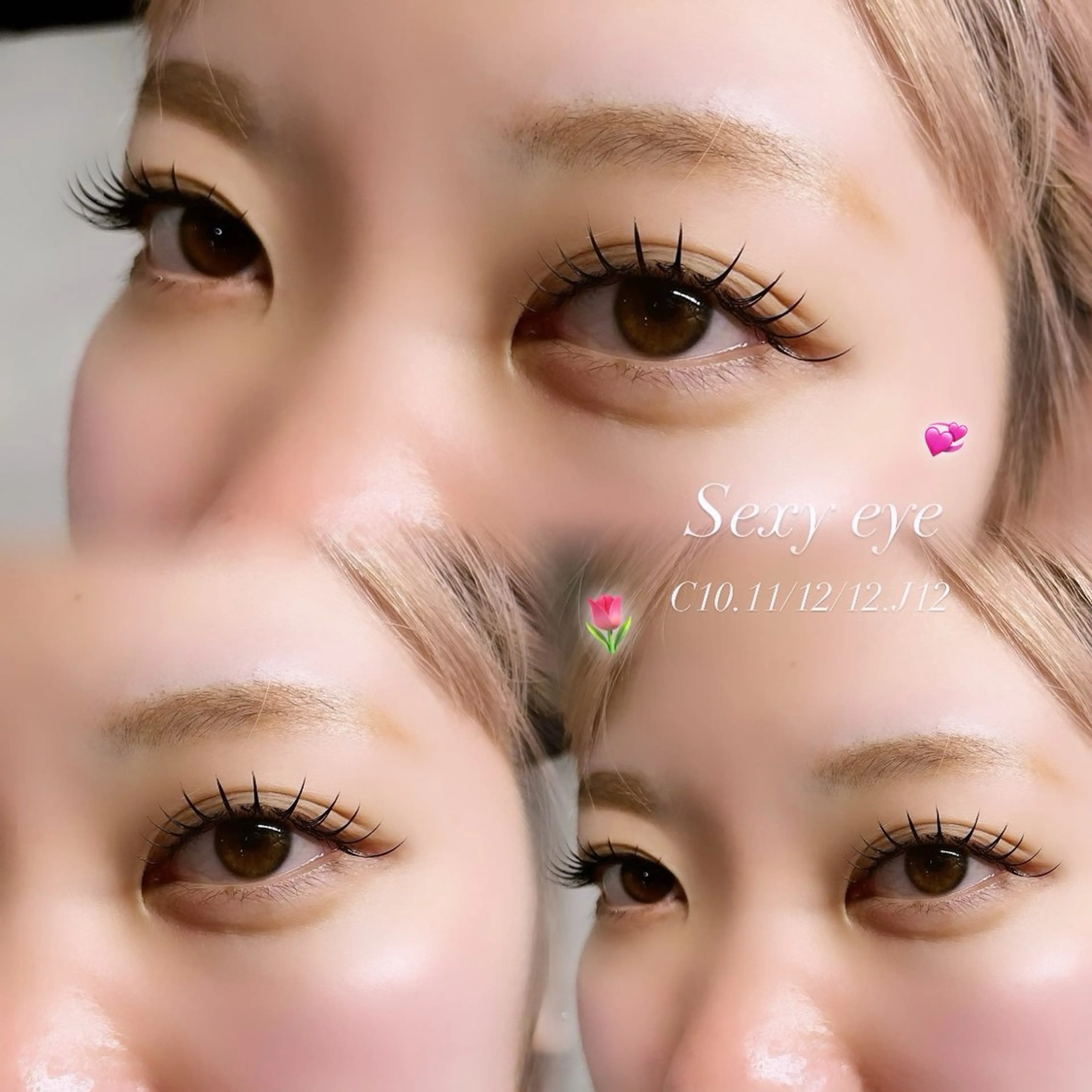 マツエク・マツパ 束感まつ毛 フラットラッシュ たぐち 🤍のマツエク・マツパデザイン