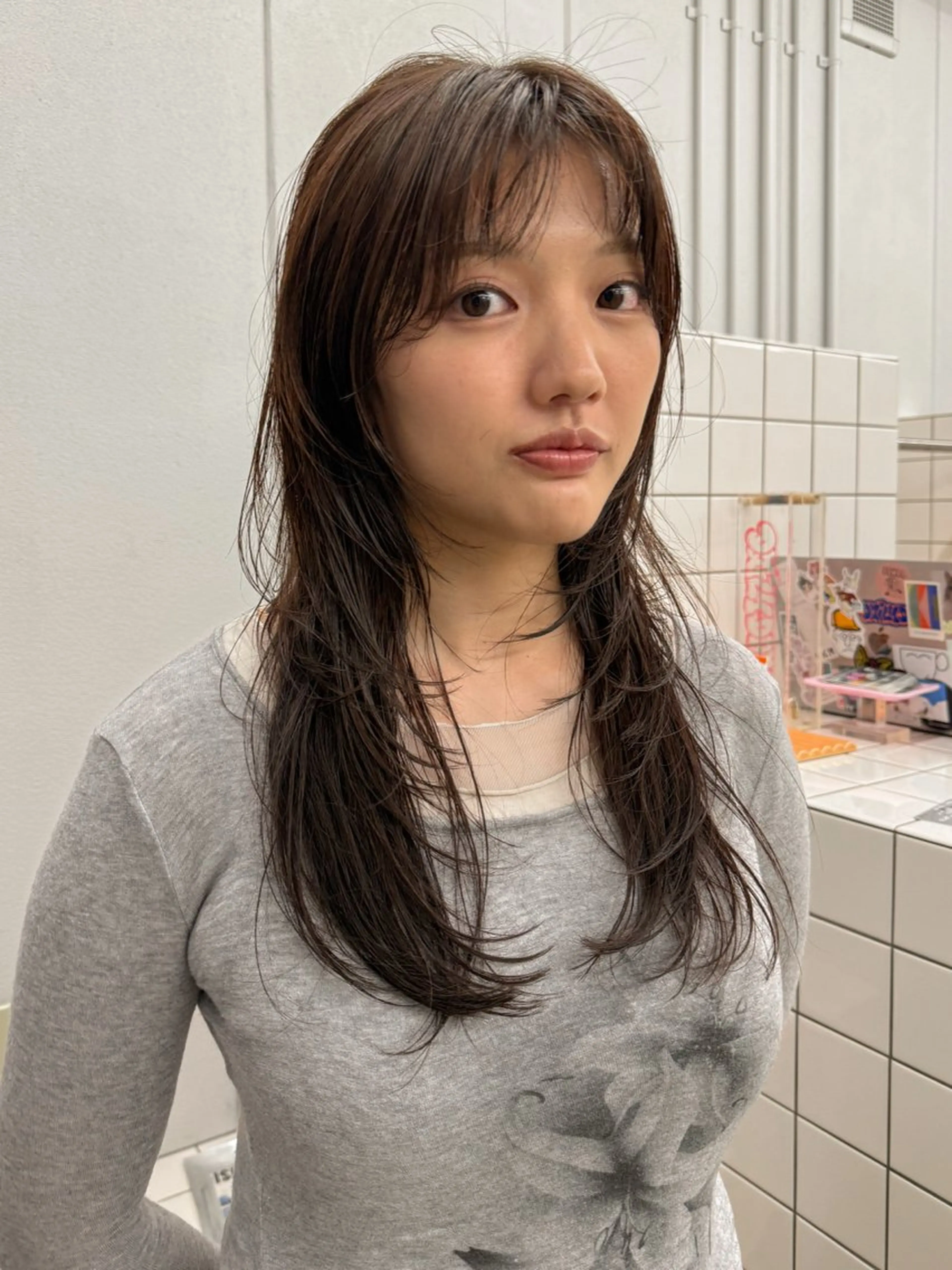 ロング カラー カット ヘアカラー トリートメント 関 京磨のヘアスタイル