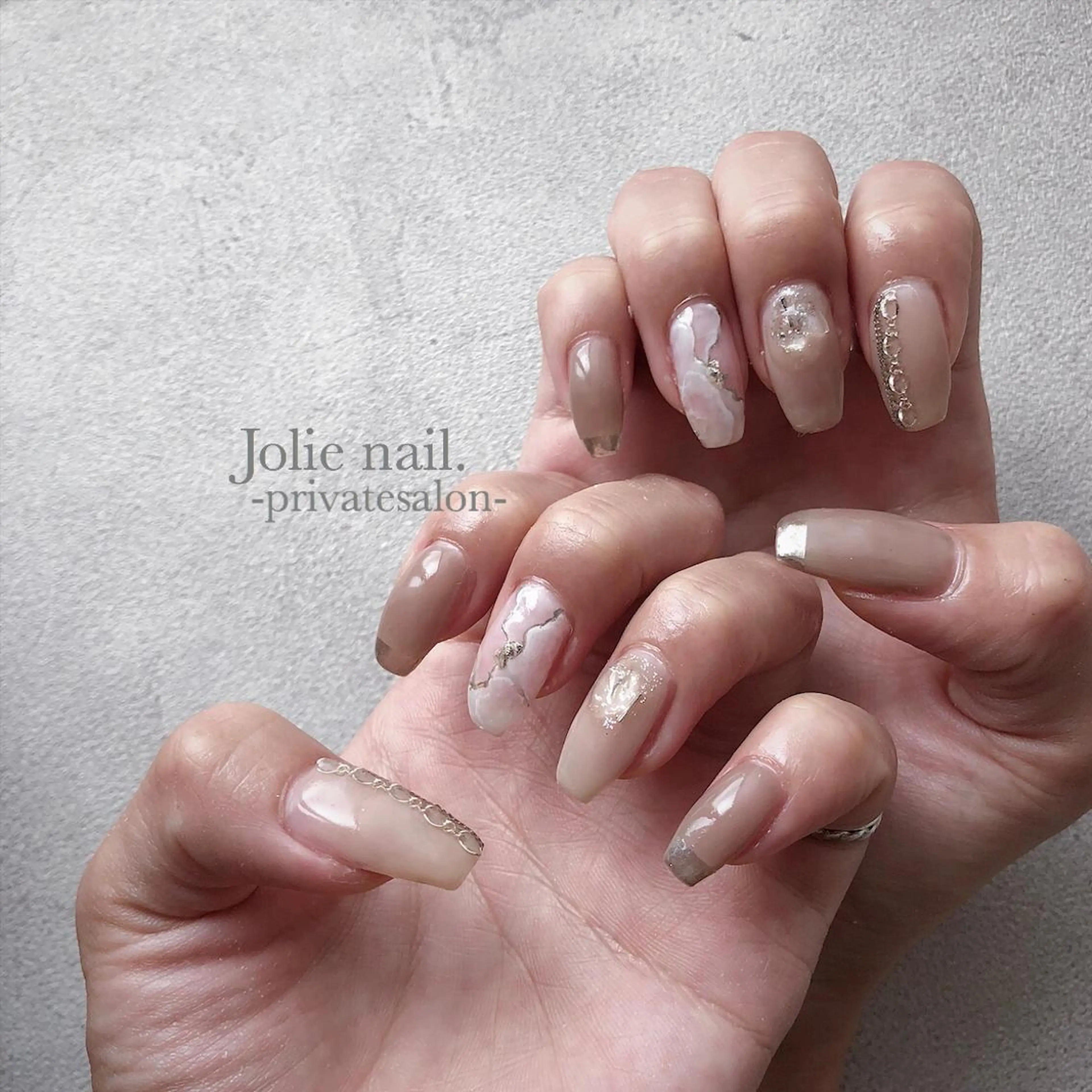 ネイル アートネイル ジェルネイル 大理石ネイル(マーブル) ミラーネイル ニュアンスネイル Chelice nailのネイルデザイン