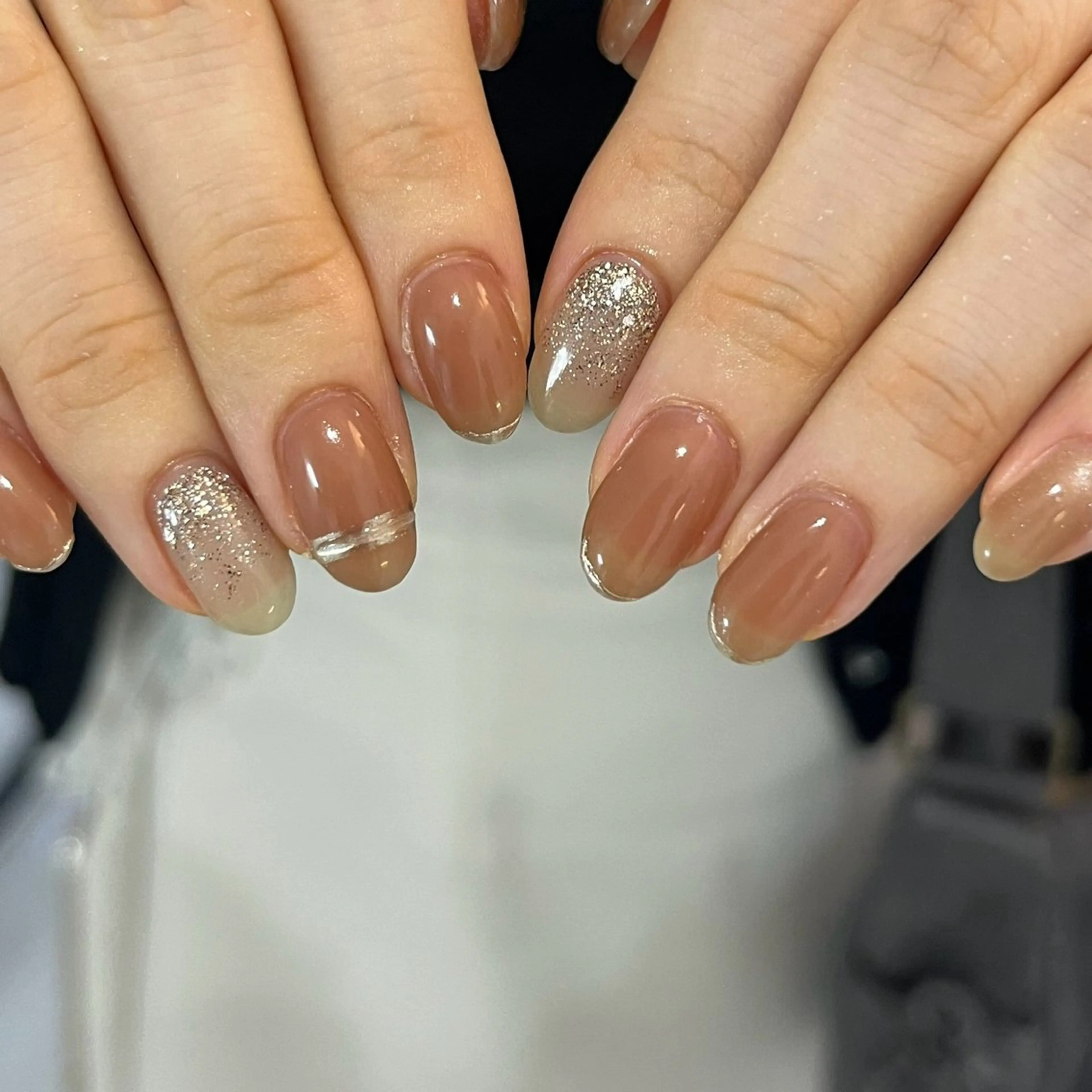 ネイル ハンドネイル Ray. ちゅるん系ニュアンスのネイルデザイン