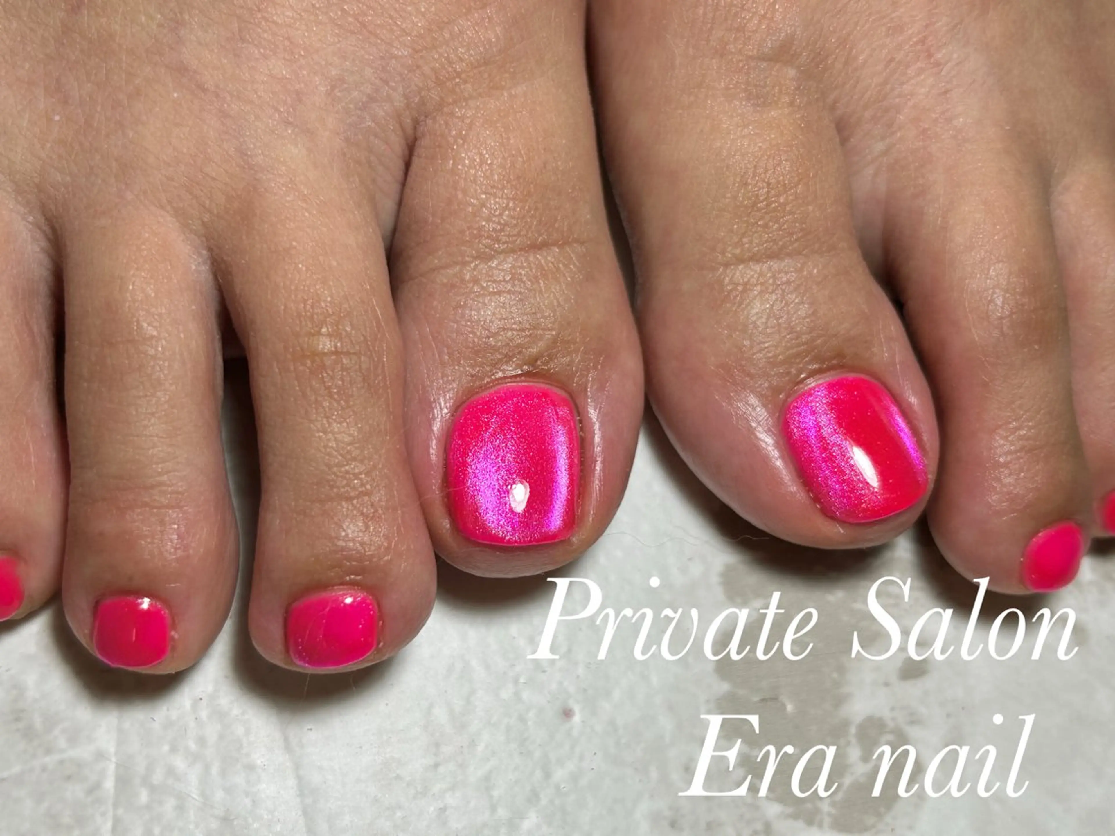 ネイル フットネイル マグネットネイル マグネットワンカラー ワンカラーネイル フットネイル Era nailのネイルデザイン