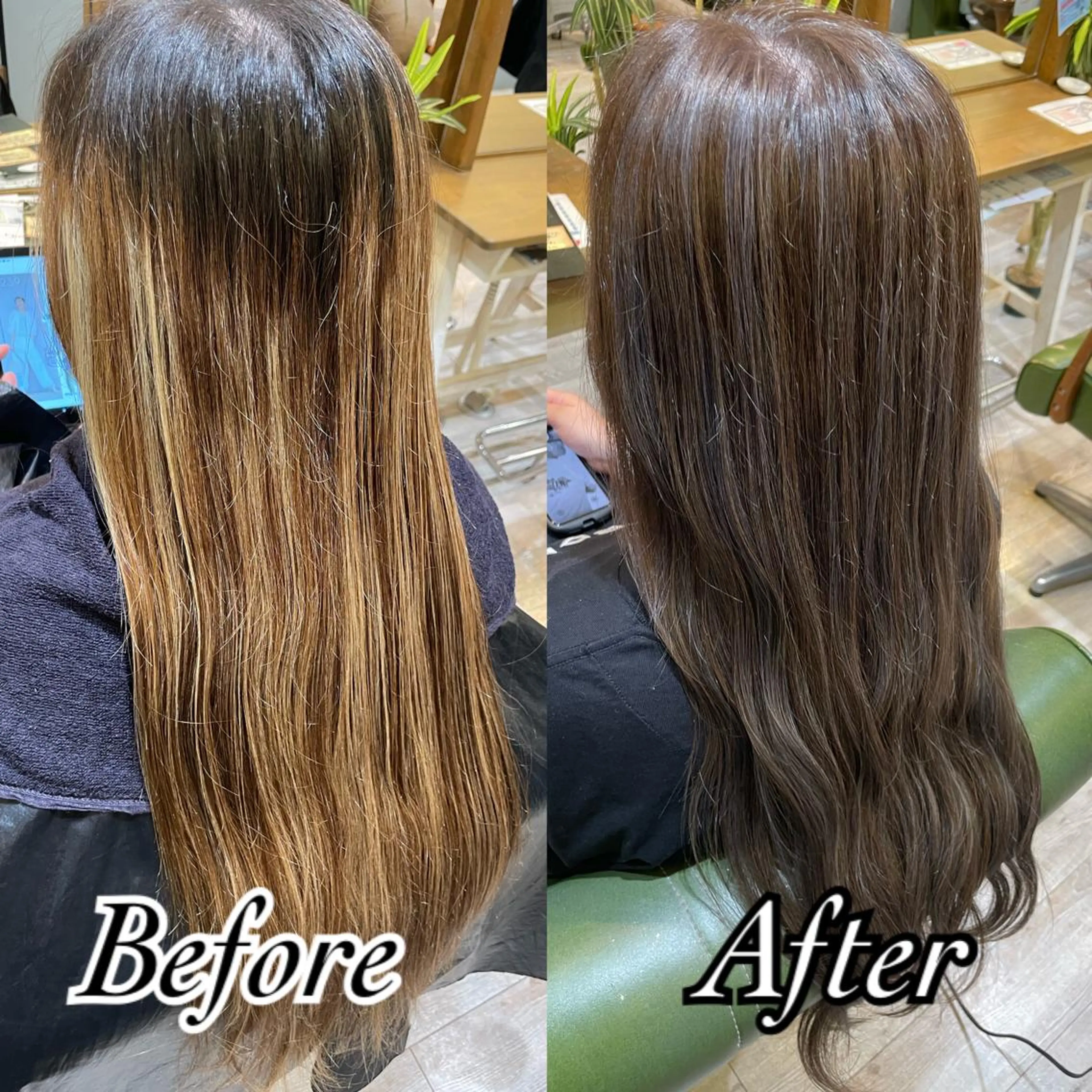 ロング ハイライト レイヤーカット ヘアカラー 🦋ふくい あやの🦋のヘアスタイル