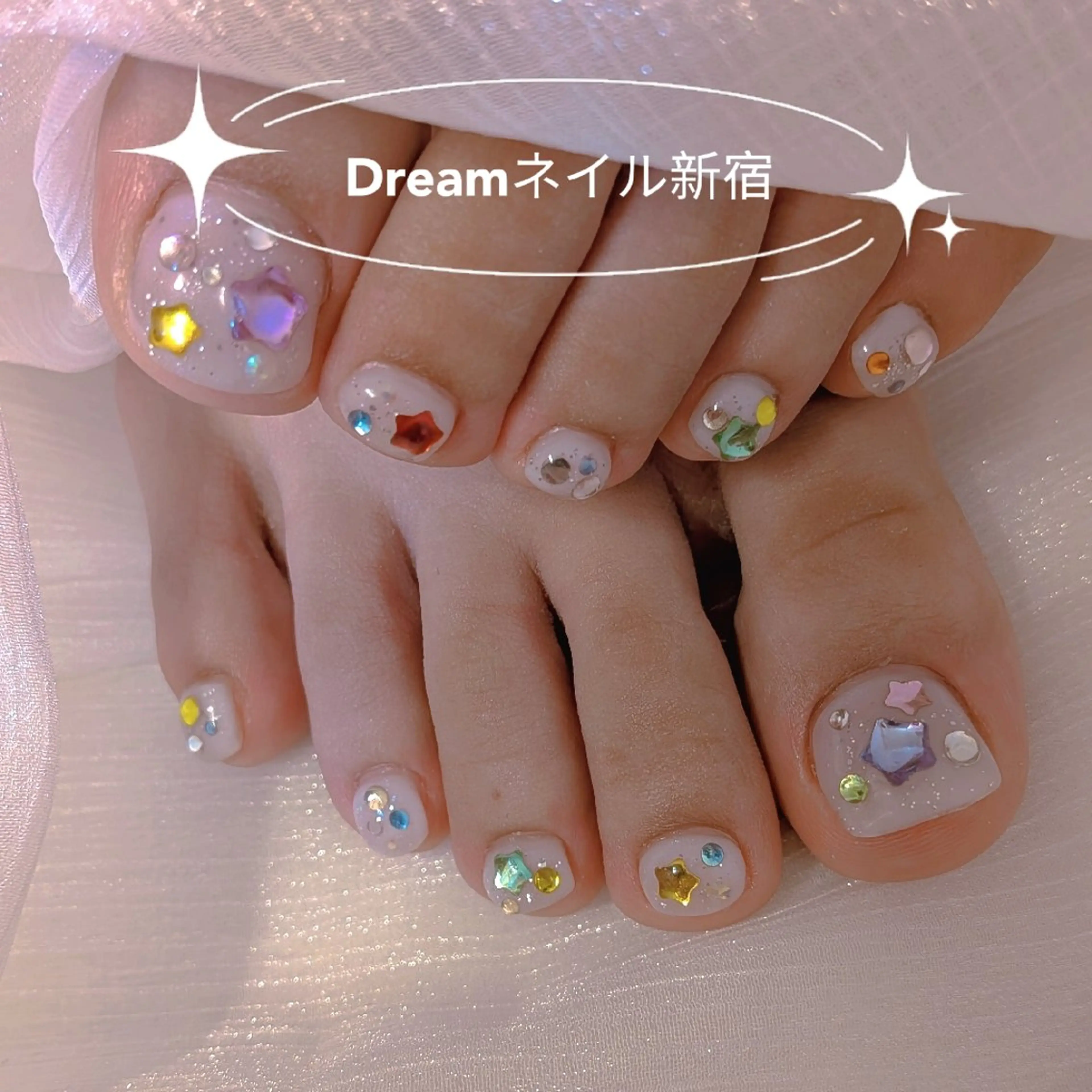 ネイル フットネイル ネイリストゆか💅 長さだし、深爪矯正のネイルデザイン