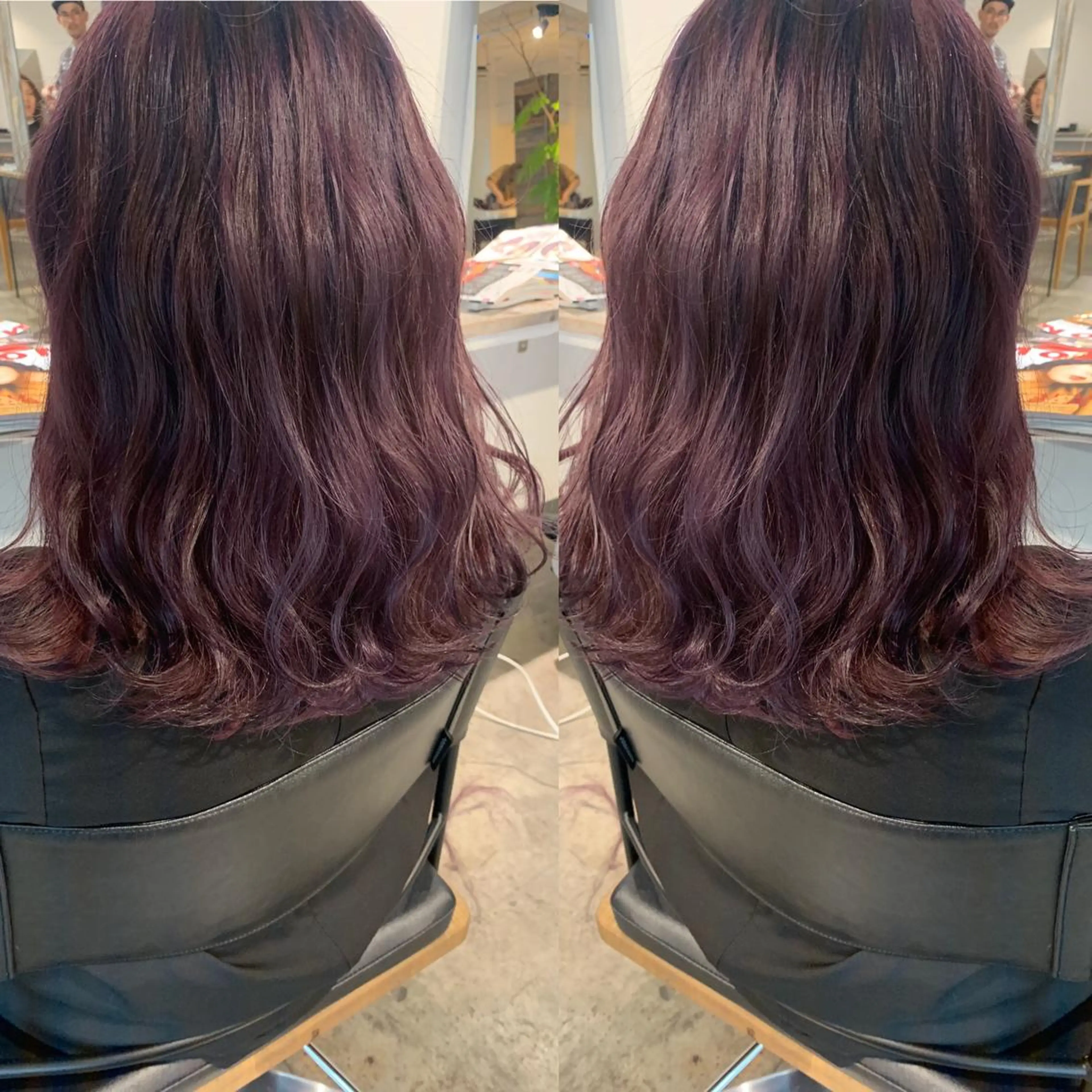 セミロング カラー ラベンダーカラー ヘアカラー トリートメント ヘアセット ✨艶ブリーチカラー ✨四ノ宮裕己のヘアスタイル