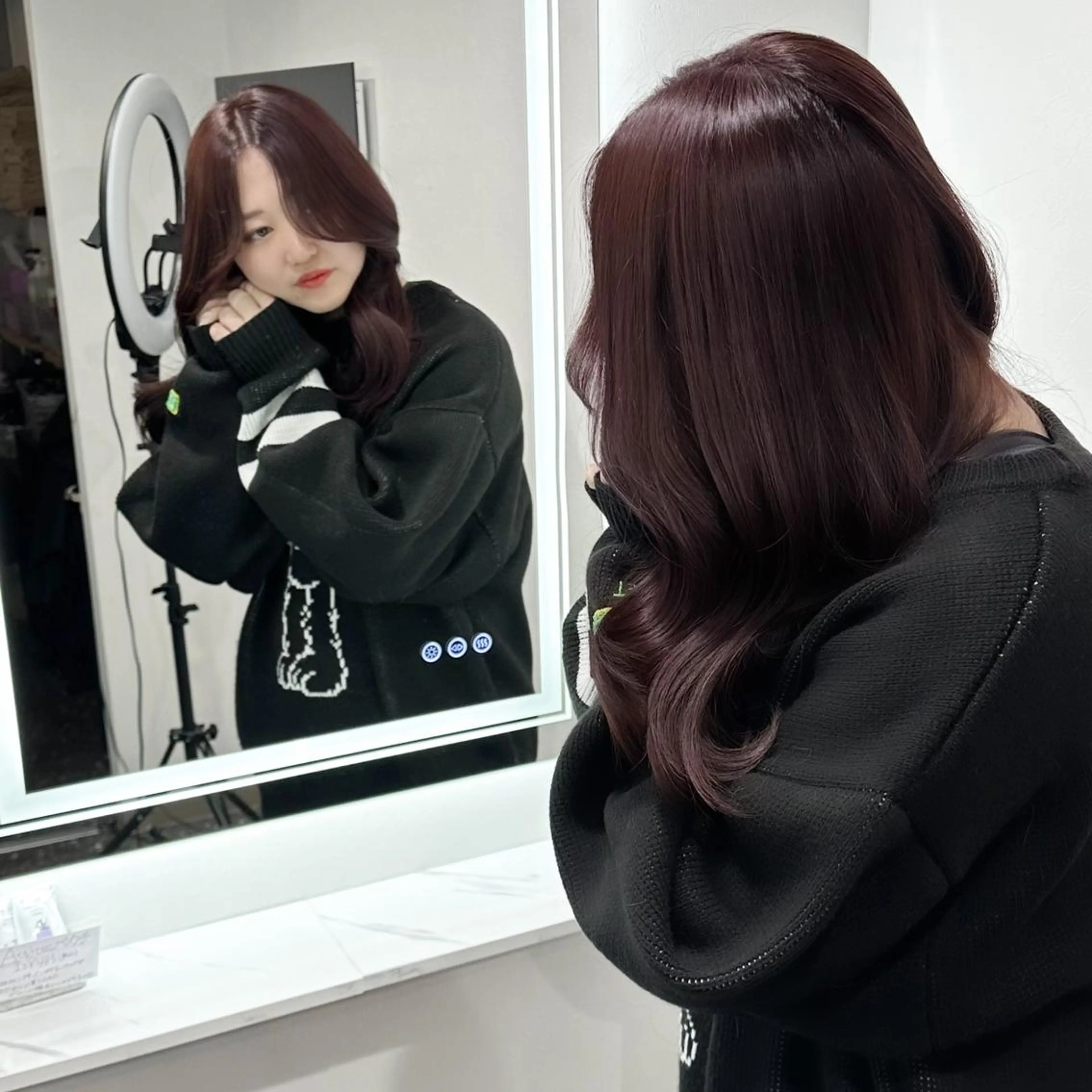 ロング カット ヘアカラー トリートメント 韓国レイヤーカット要 暗透カラー📓吉祥寺のヘアスタイル