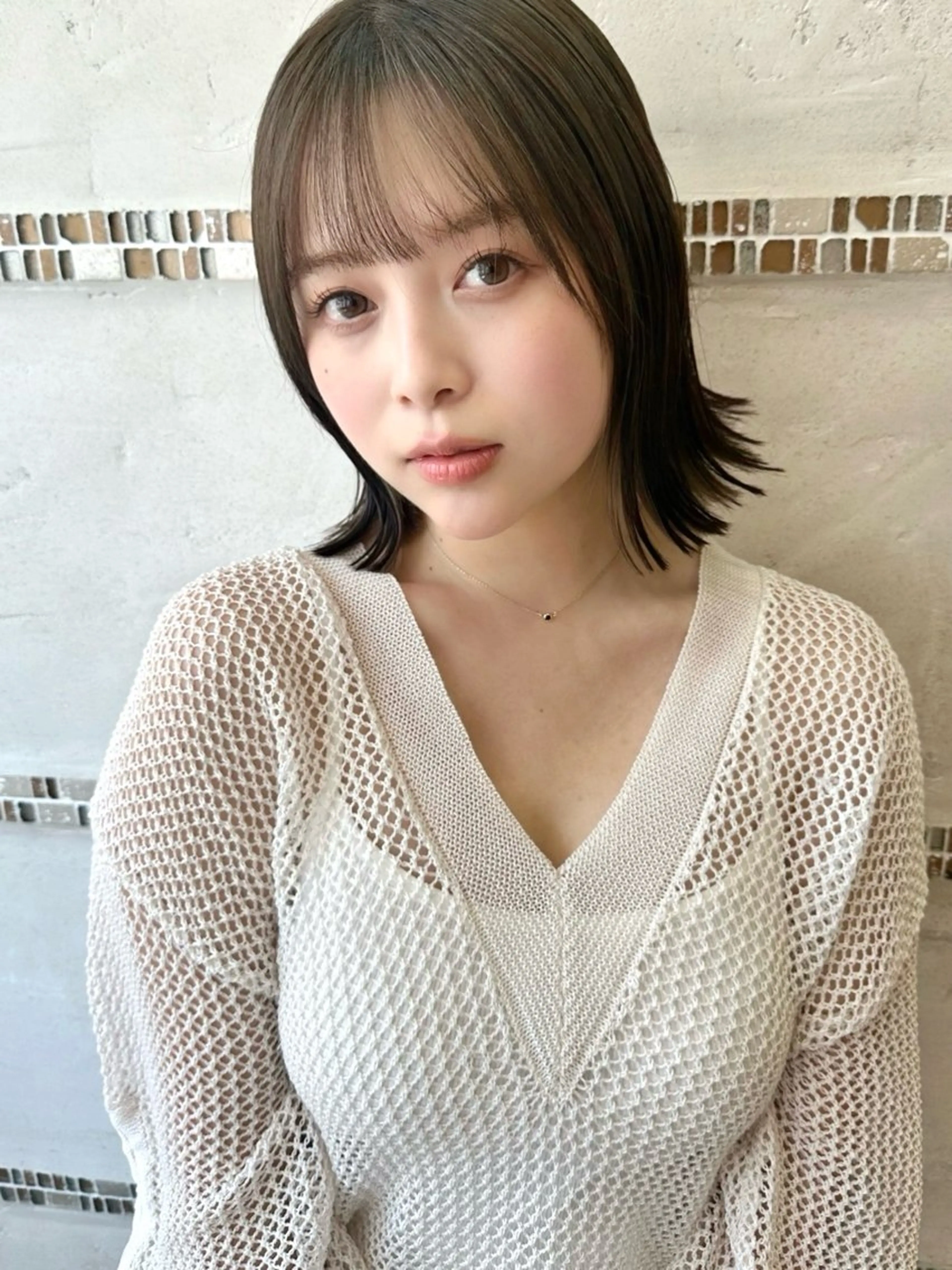 ミディアム ボブ カット ヘアカラー トリートメント 似合わせヘア/ボブ/ ミディアム/Takaのヘアスタイル