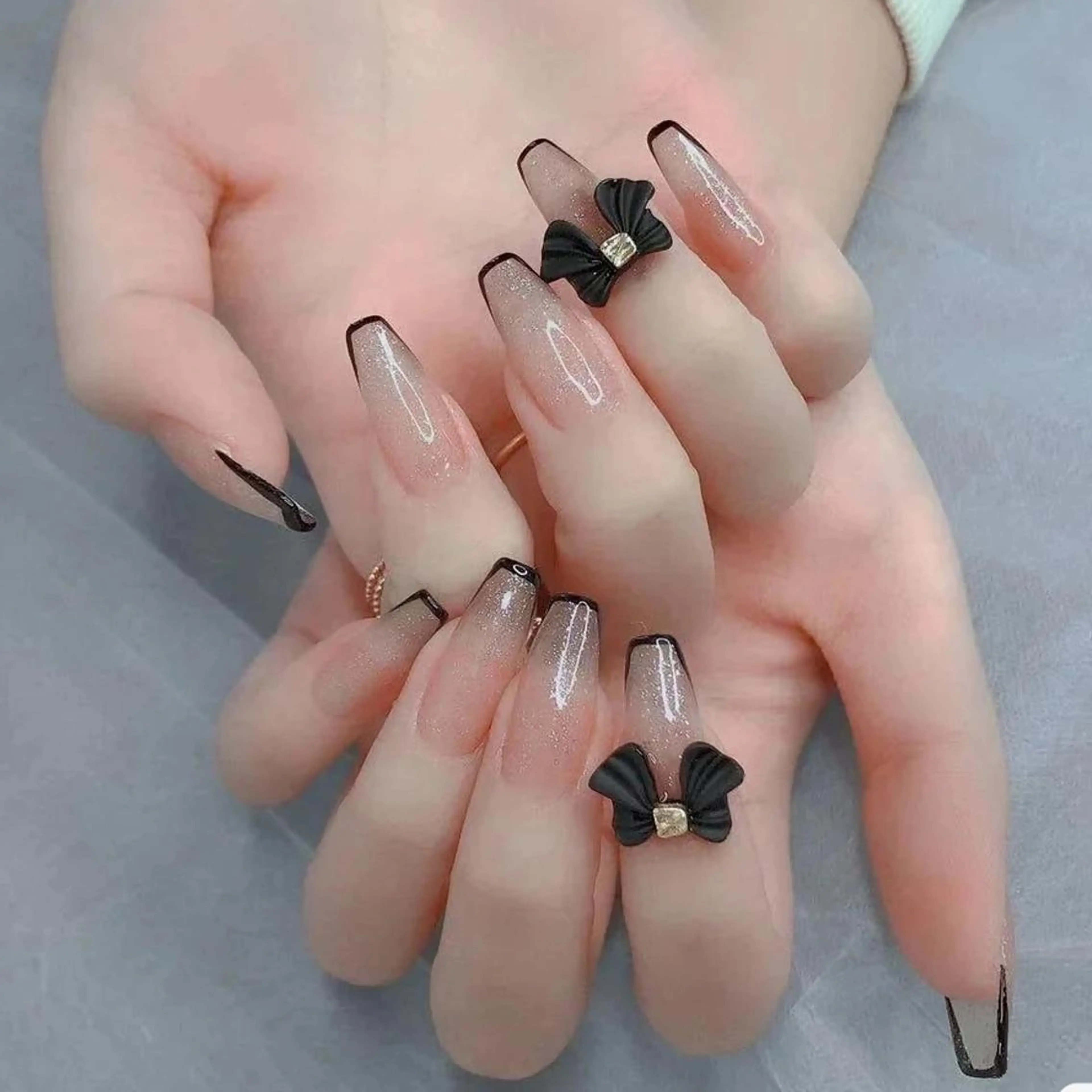 ネイル ネイリストゆか💅 長さだし、深爪矯正のネイルデザイン