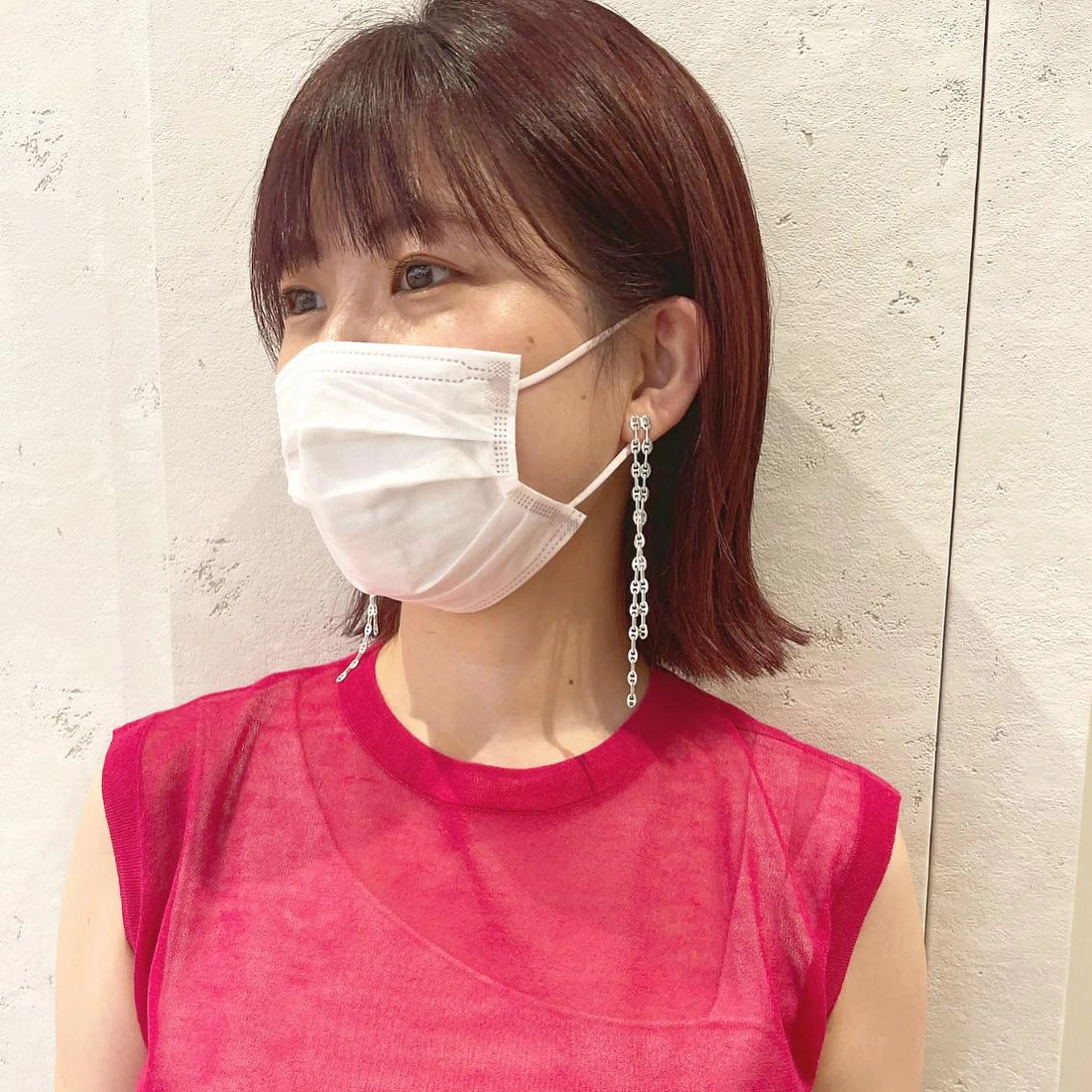 ミディアム 切りっぱなしボブ ボブ ♥️ブリーチ/ボブ/ レイヤー♥️maiのヘアスタイル