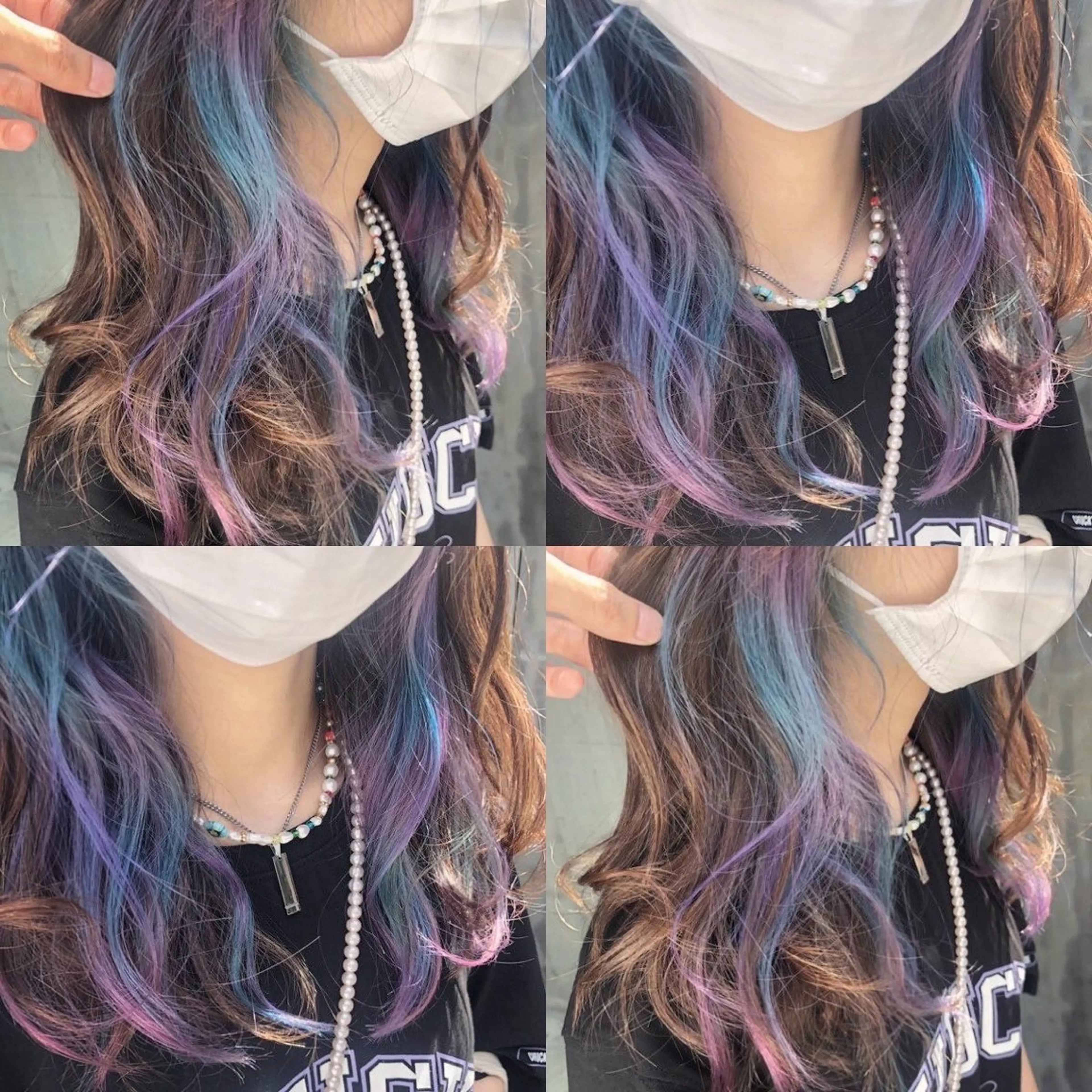 セミロング カラー ブリーチ イヤリングカラー インナーカラー ユニコーンカラー カット ヘアカラー トリートメント 原宿サロン代表 デザインカラー伊藤卓のヘアスタイル