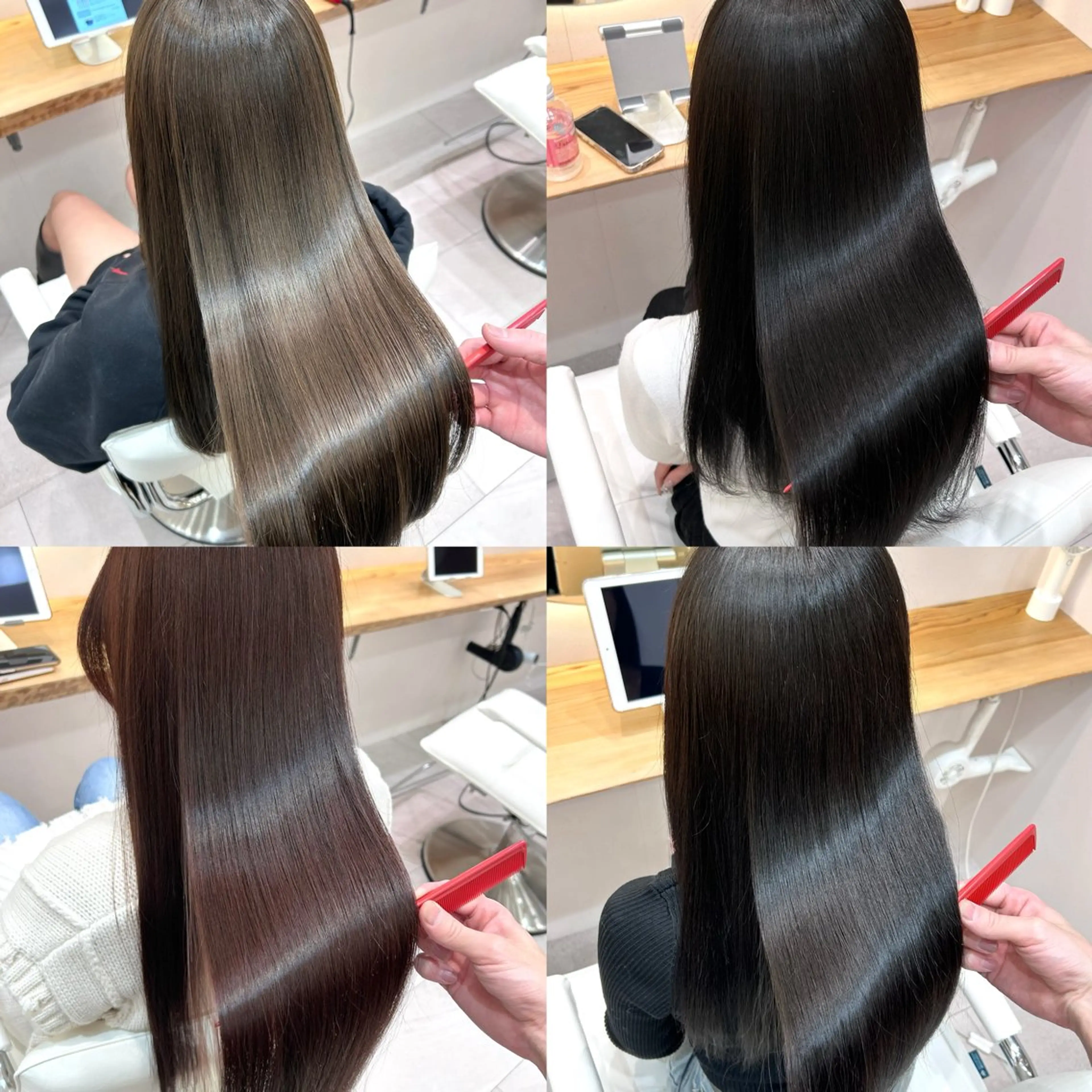 ロング 顔まわりレイヤー 顔周りカット ハイライト 髪質改善 韓国風ヘア カット ヘアカラー トリートメント ボブ/レイヤーボブ/ 髪質改善/梶川 夏季のヘアスタイル