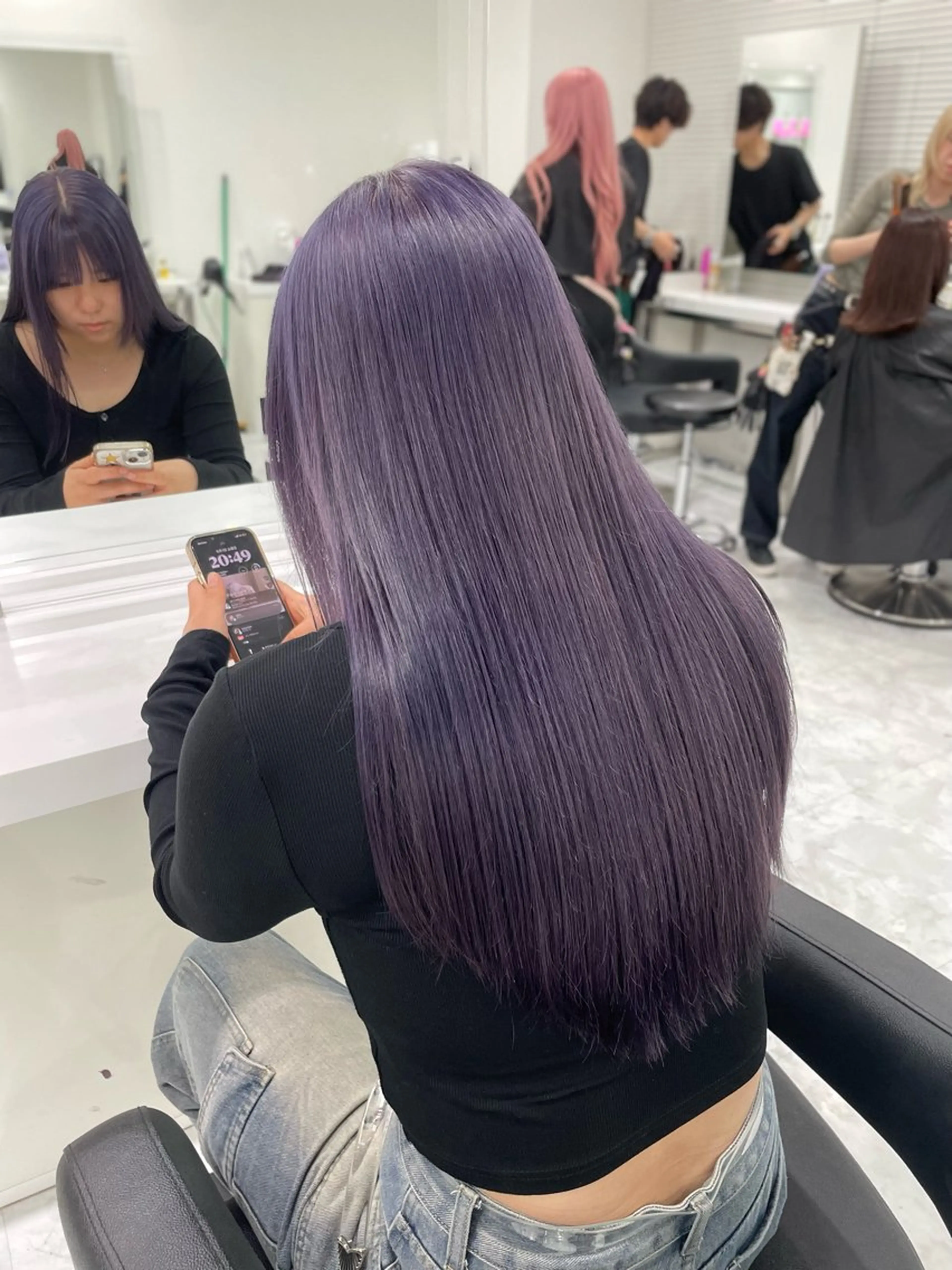 ロング カラー ヘアカラー トリートメント 大人っぽ韓国🤍ブリ ーチ/mitsukiのヘアスタイル