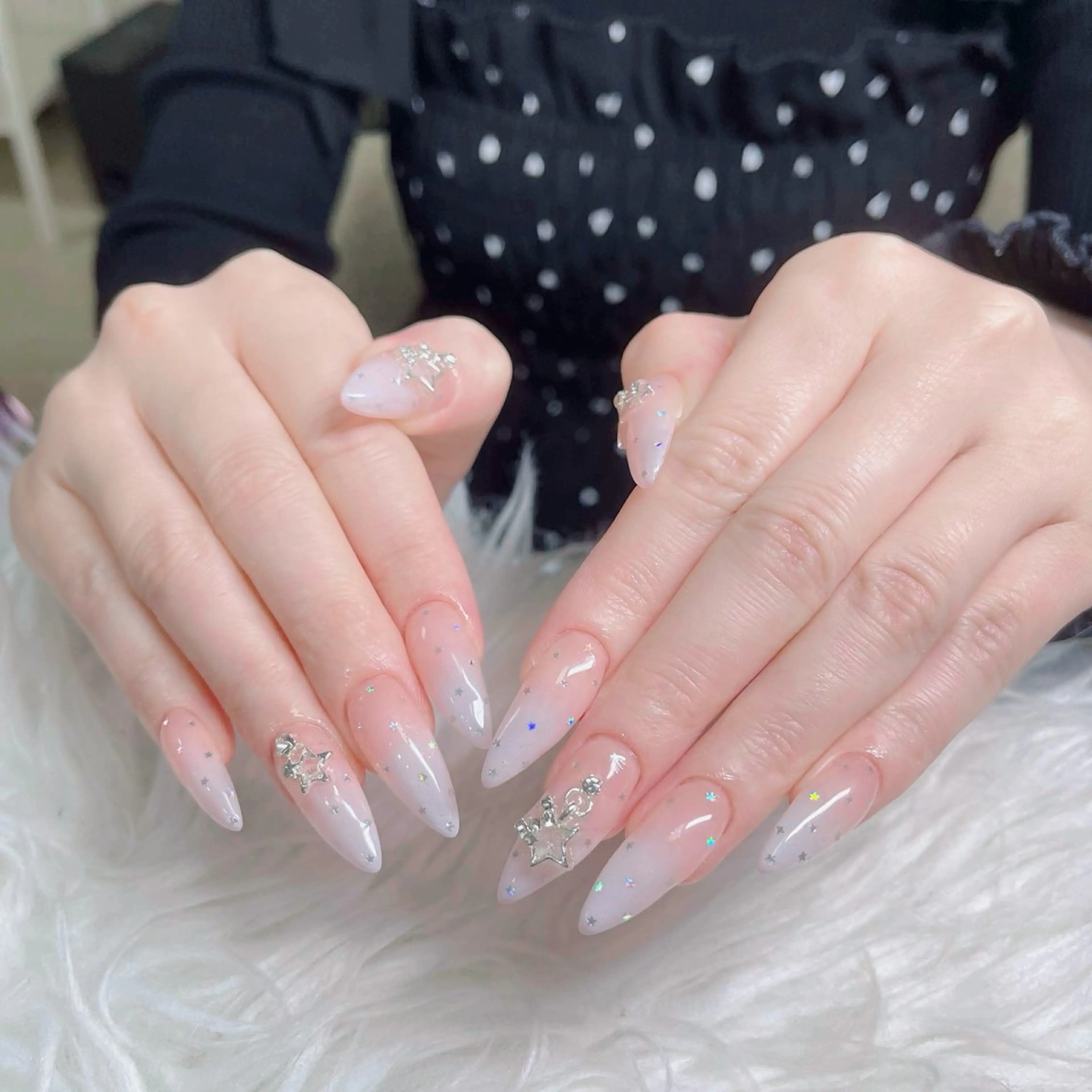 ネイル フットネイル フレンチネイル グラデーション 韓国ネイル ロングネイル ハンドネイル Hani Nail Salonのネイルデザイン