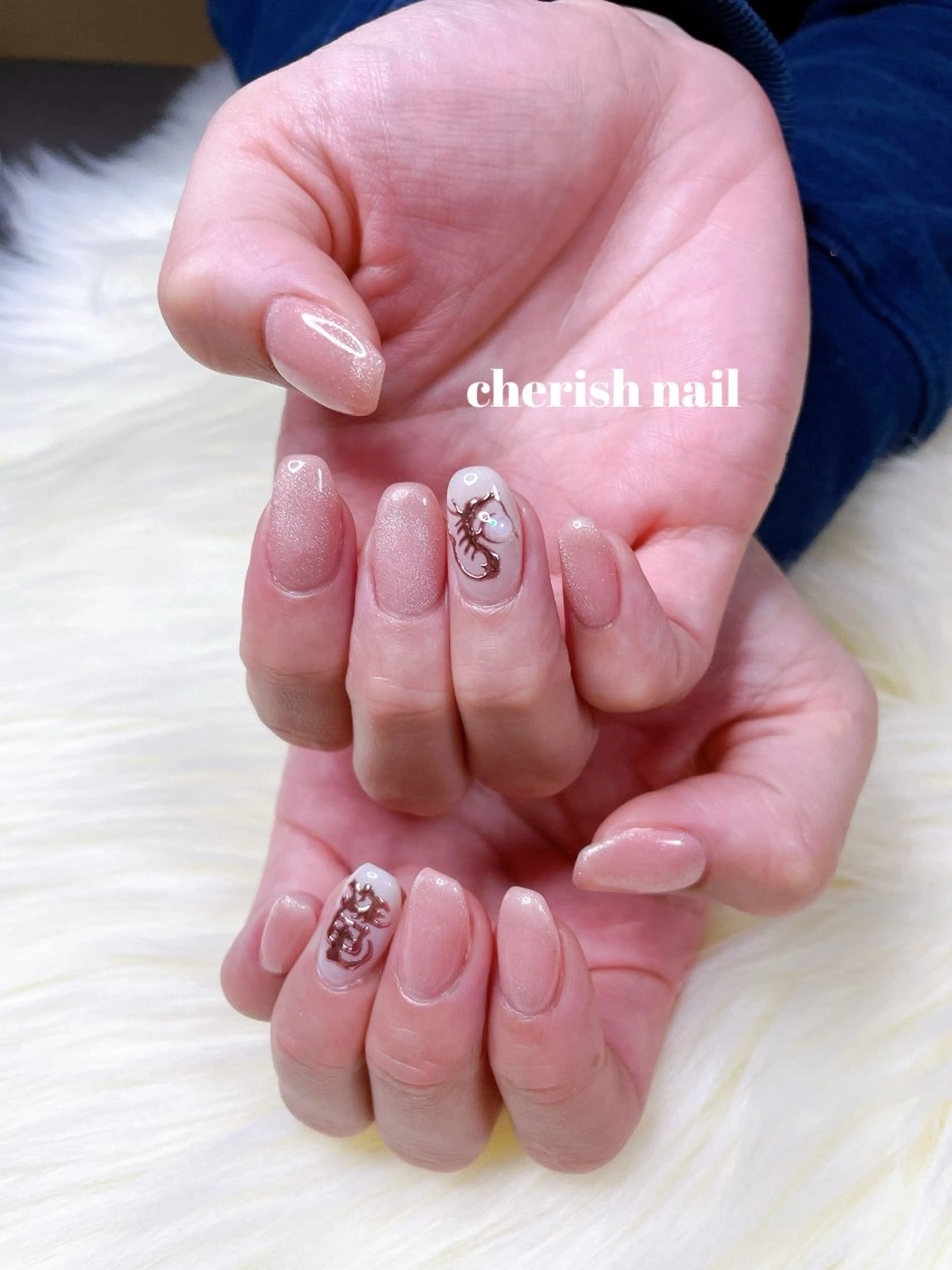 ネイル アートネイル マグネットネイル ミラーネイル ハンドネイル cherish nailのネイルデザイン