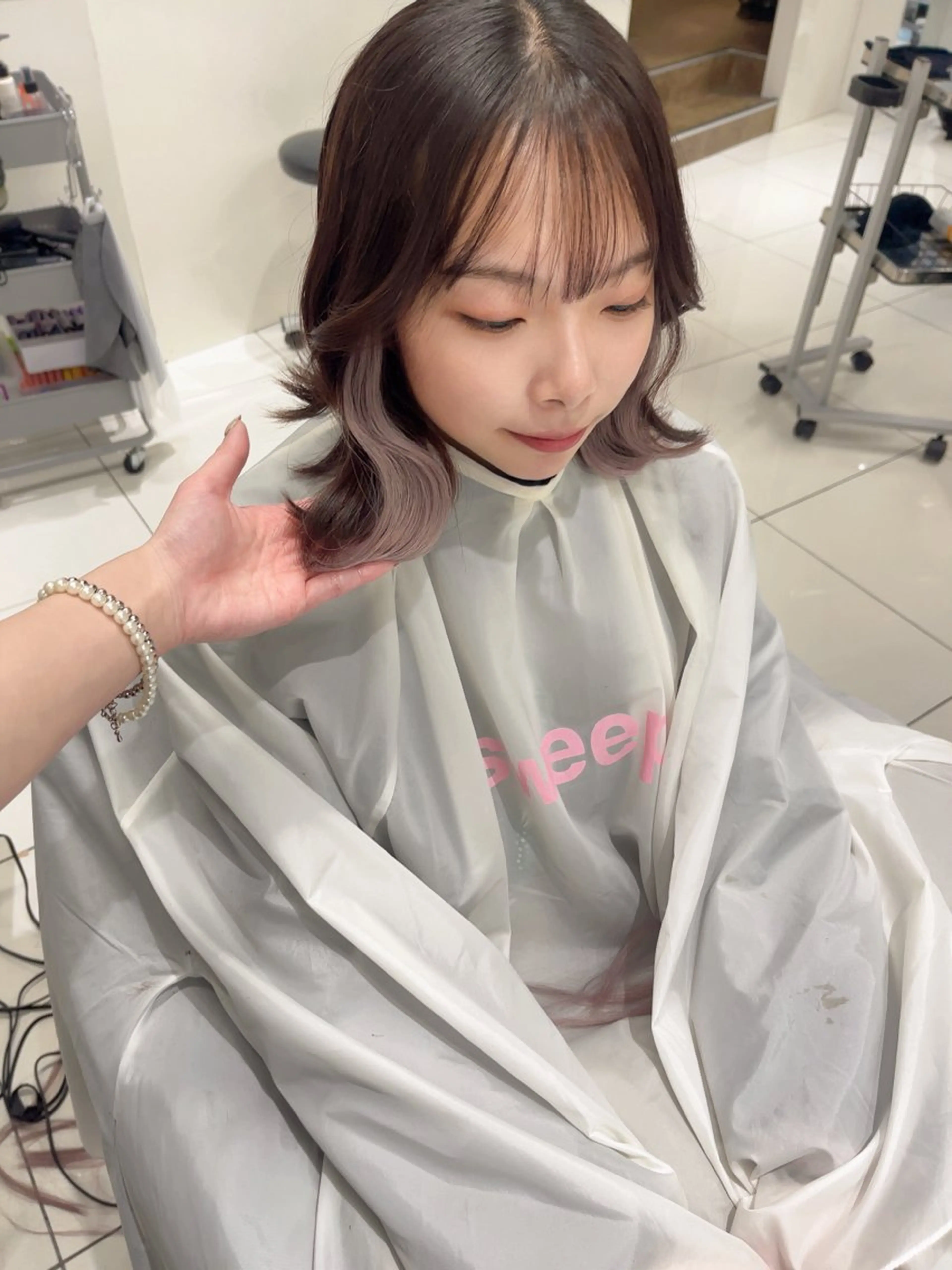 ミディアム エクステ エクステ りおな/エクステ /ミルクティーカラーのヘアスタイル