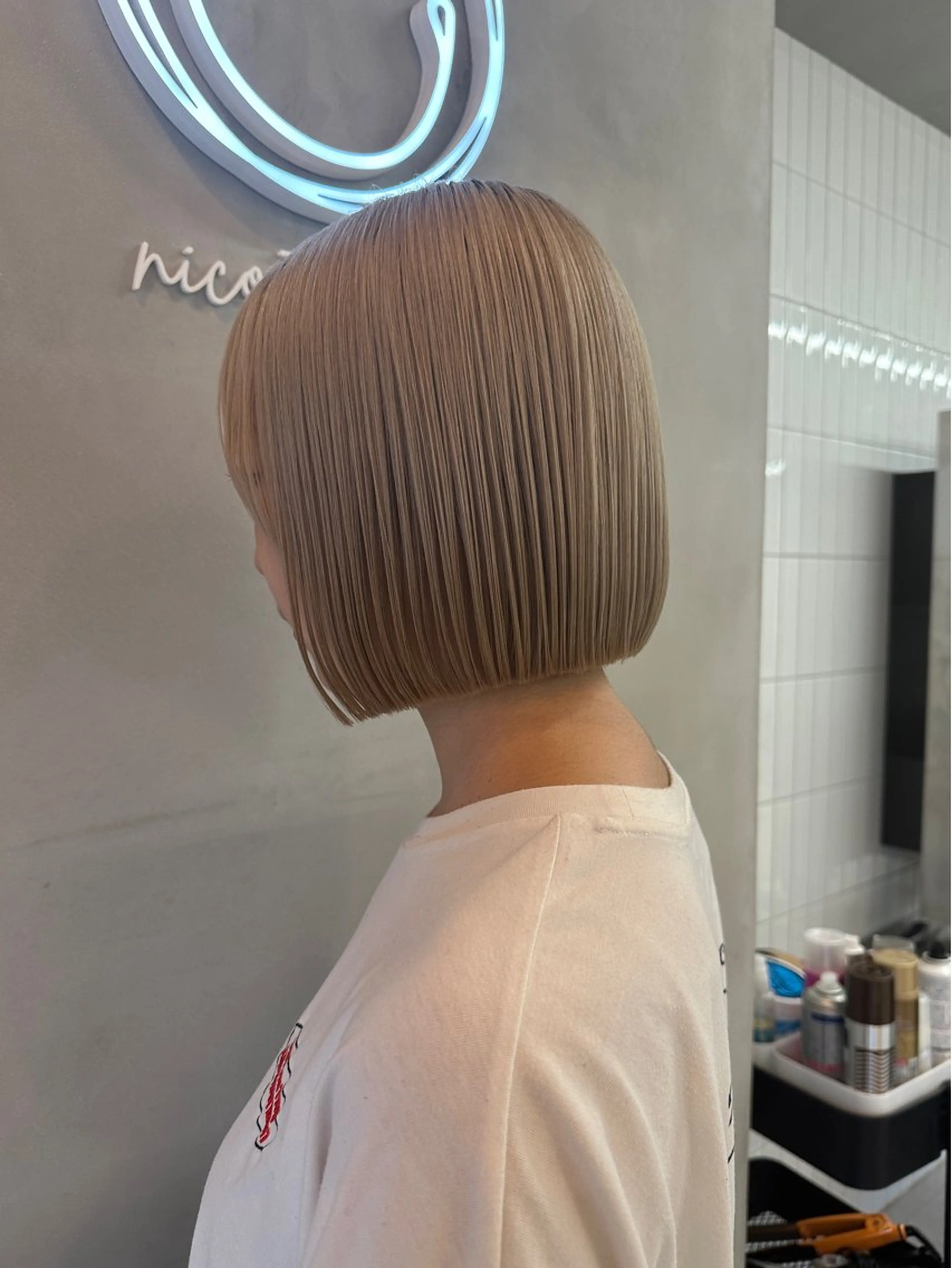 ミディアム カラー カット ヘアカラー トリートメント 韓国ボブ＆顔まわり レイヤー♡TOMOEのヘアスタイル