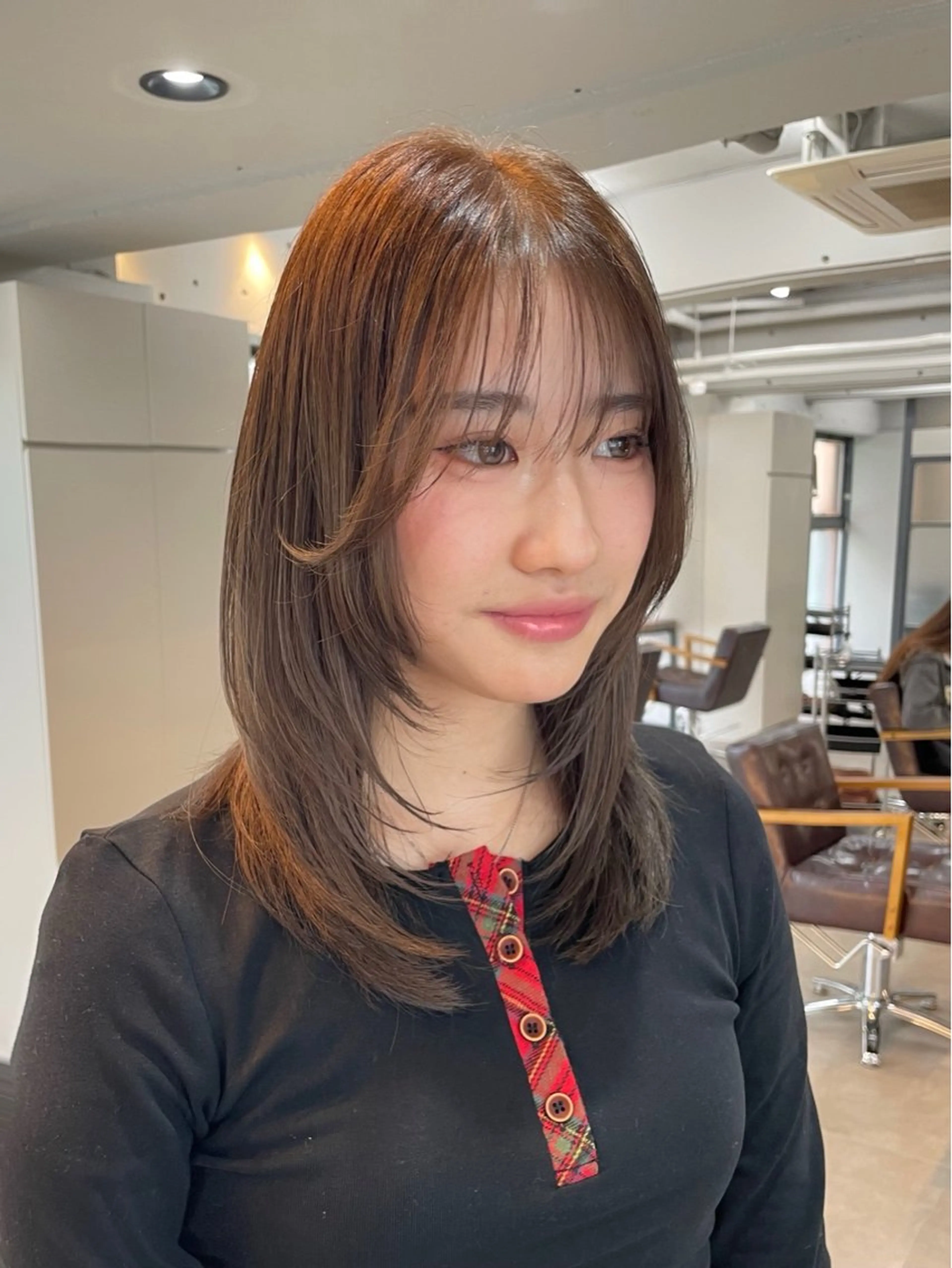 ミディアム カット ヘアカラー トリートメント 髪質改善カラー🫧 横浜/liberteのヘアスタイル