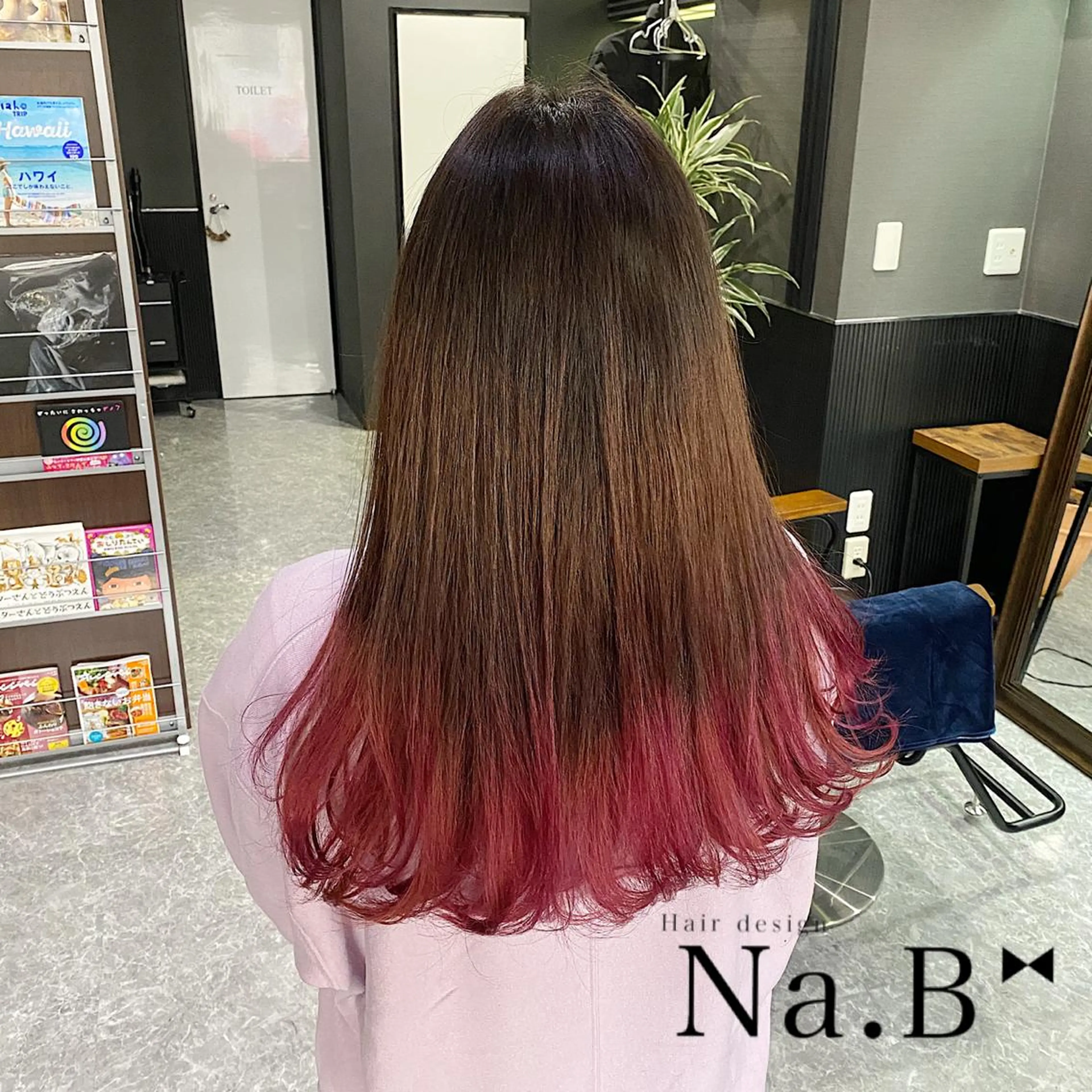 セミロング カラー パーマ Hair design Na.B所属・ジユン 지윤のヘアスタイル