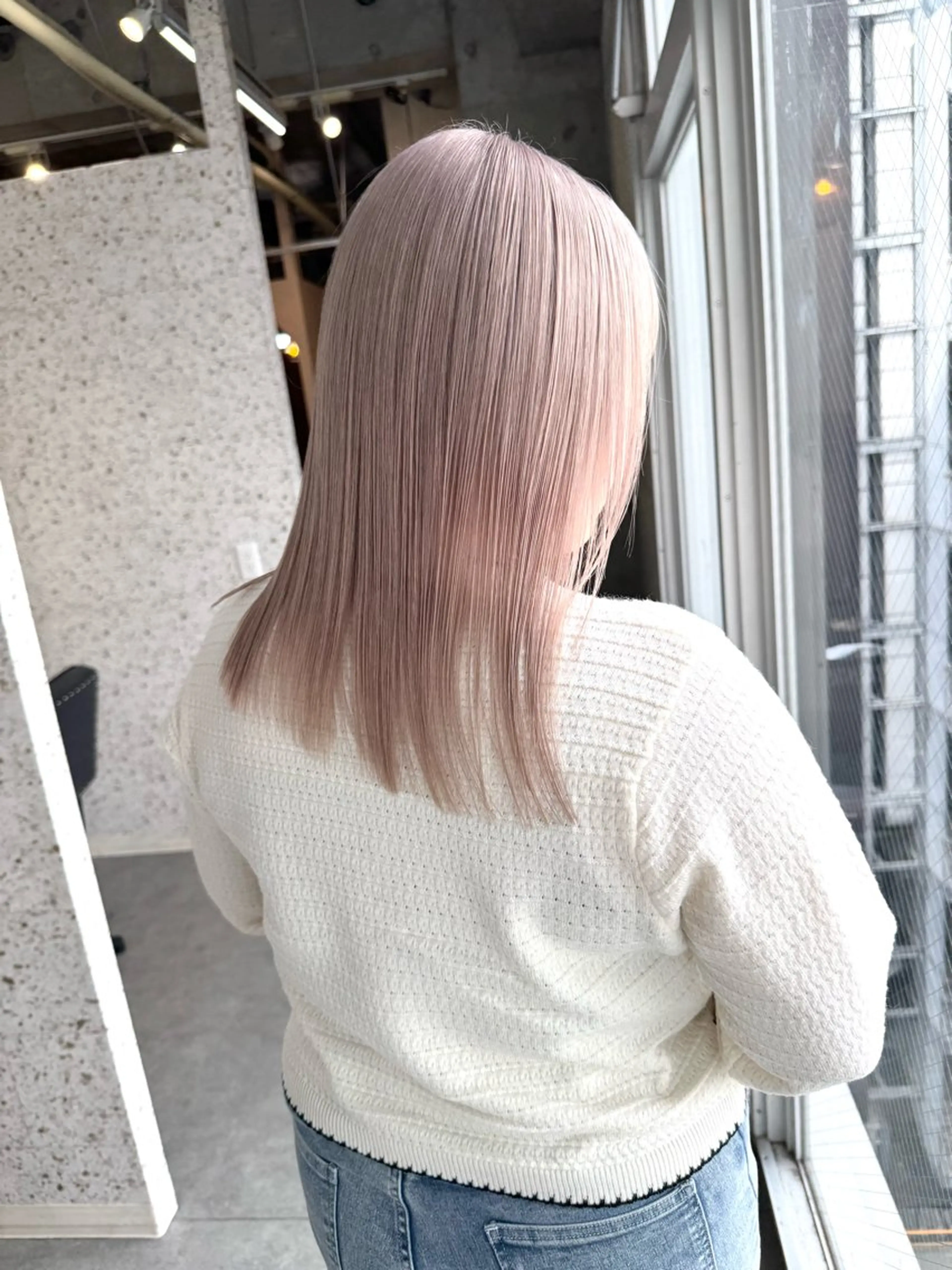 ミディアム カラー ヘアアレンジ ベージュカラー ブリーチ ケアブリーチ ダブルカラー ハイライトカラー lani 天神大名/ブリーチのヘアスタイル
