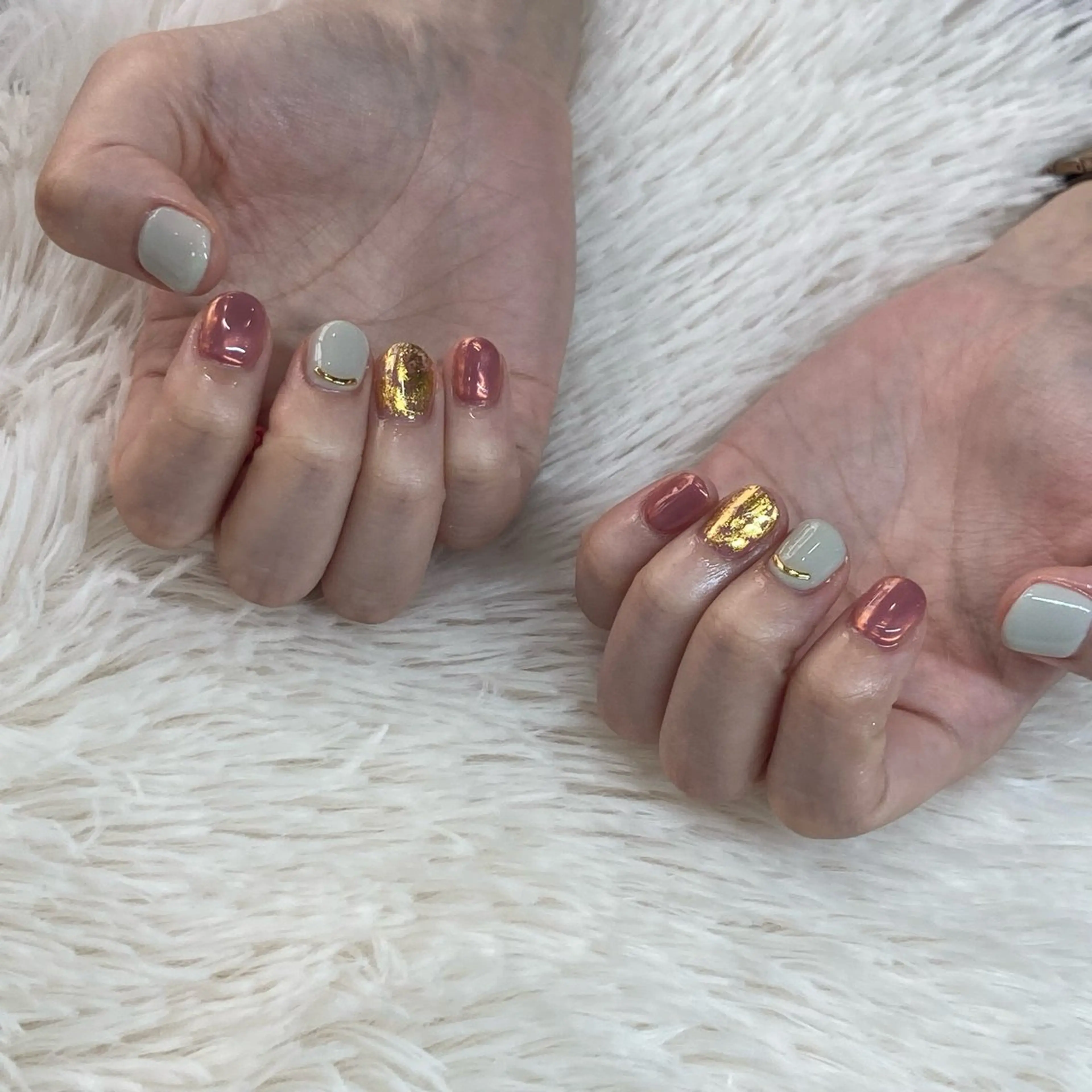 ネイル オーロラネイル オレンジ nail salon share所属・Share wakanaのネイルデザイン