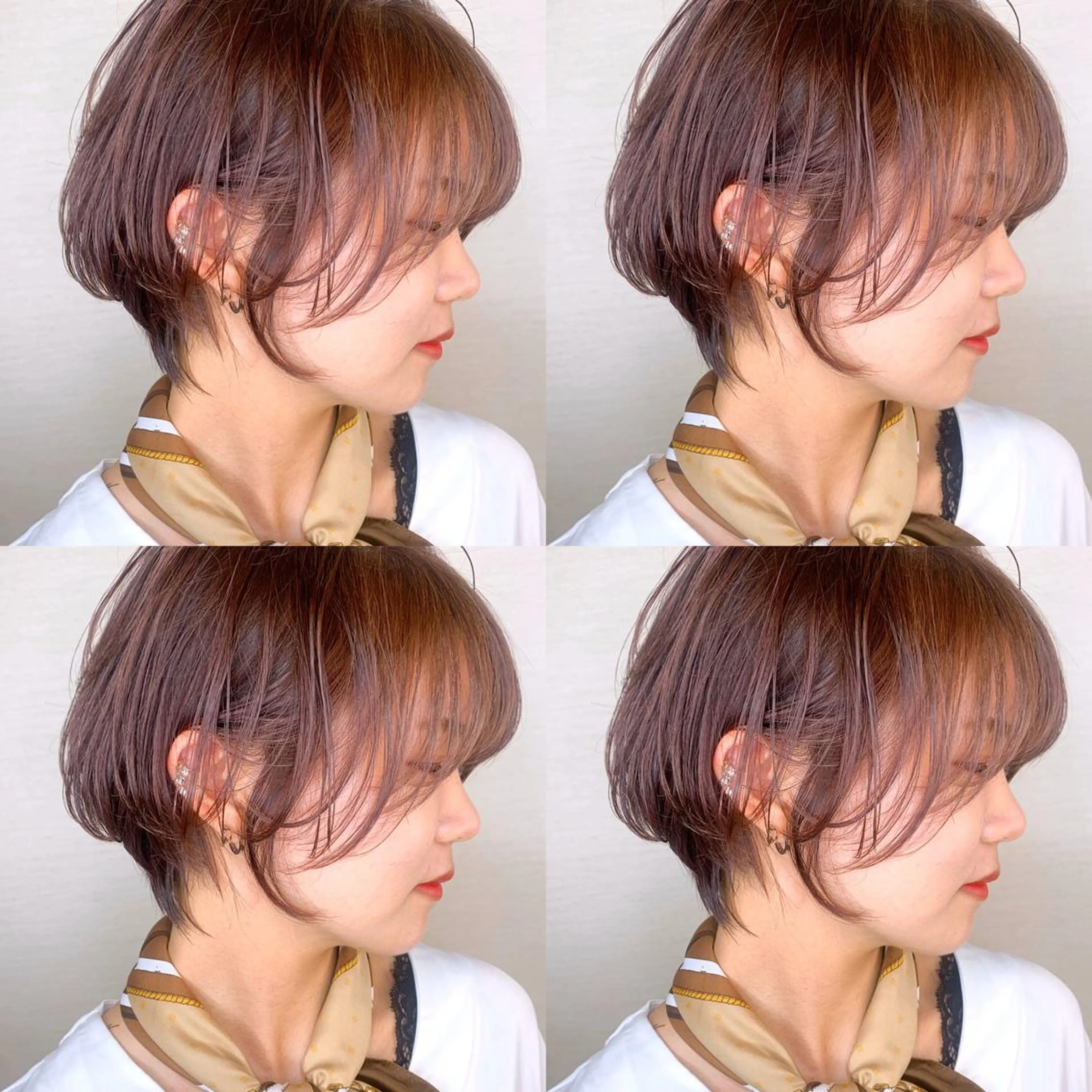 ショート カラー 韓国レイヤーカット/ ダブルカラーのヘアスタイル