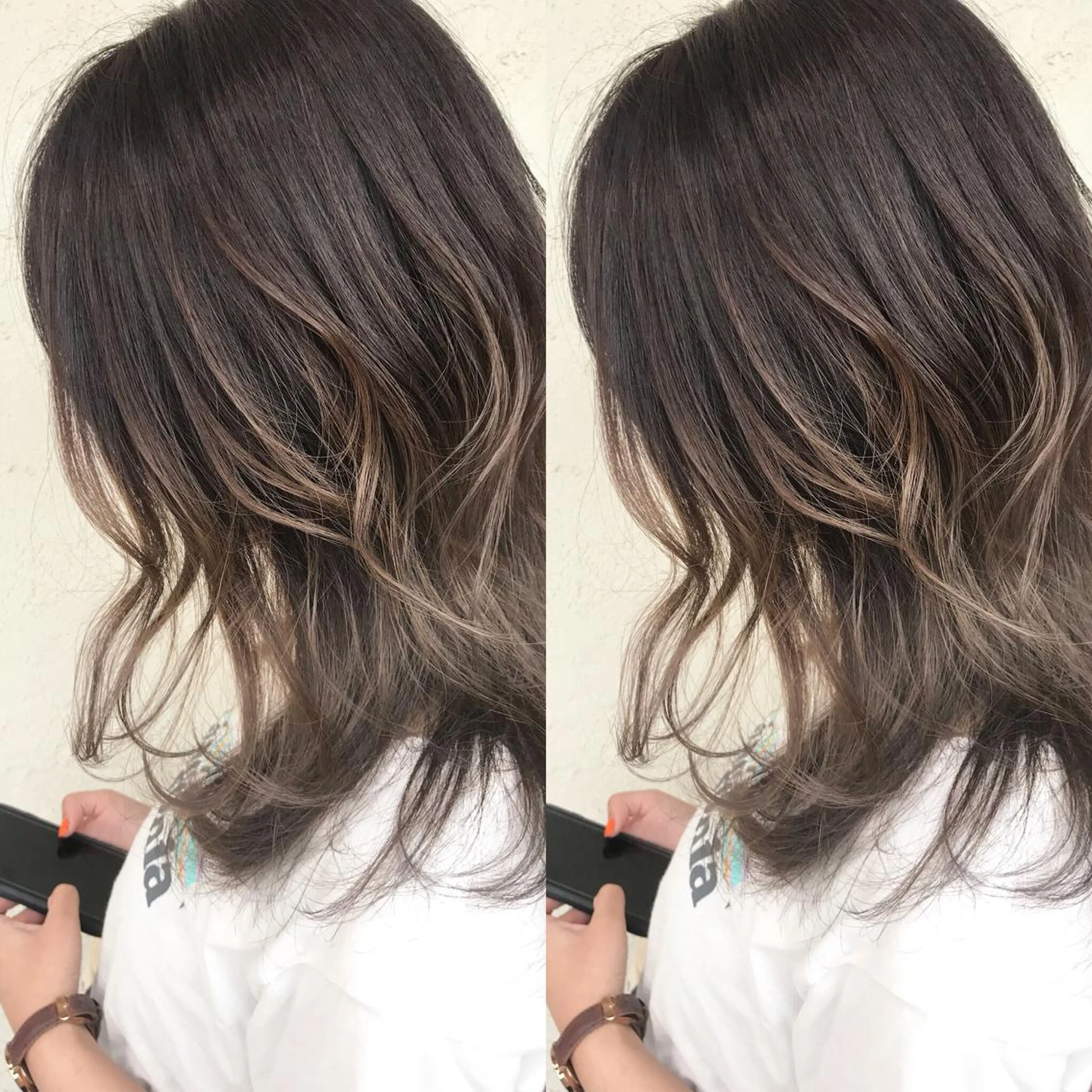 ミディアム カラー ベージュカラー ラベンダーカラー ラベンダーベージュ 艶髪育成サロン 京橋　shinのヘアスタイル