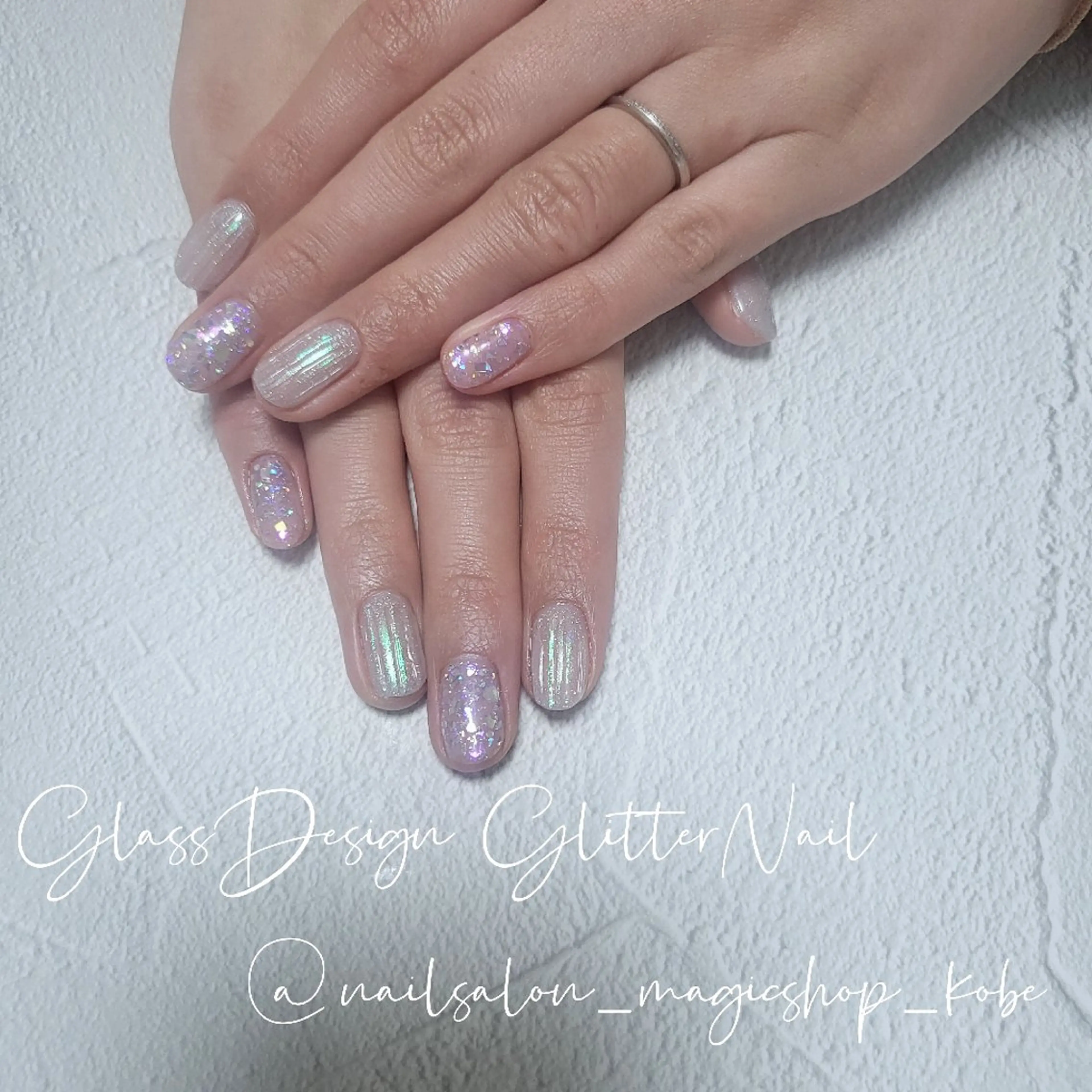 ネイル ブルー クリアネイル ジェルネイル グリーン 水色 ハンドネイル Nailsalon MagicShopのネイルデザイン