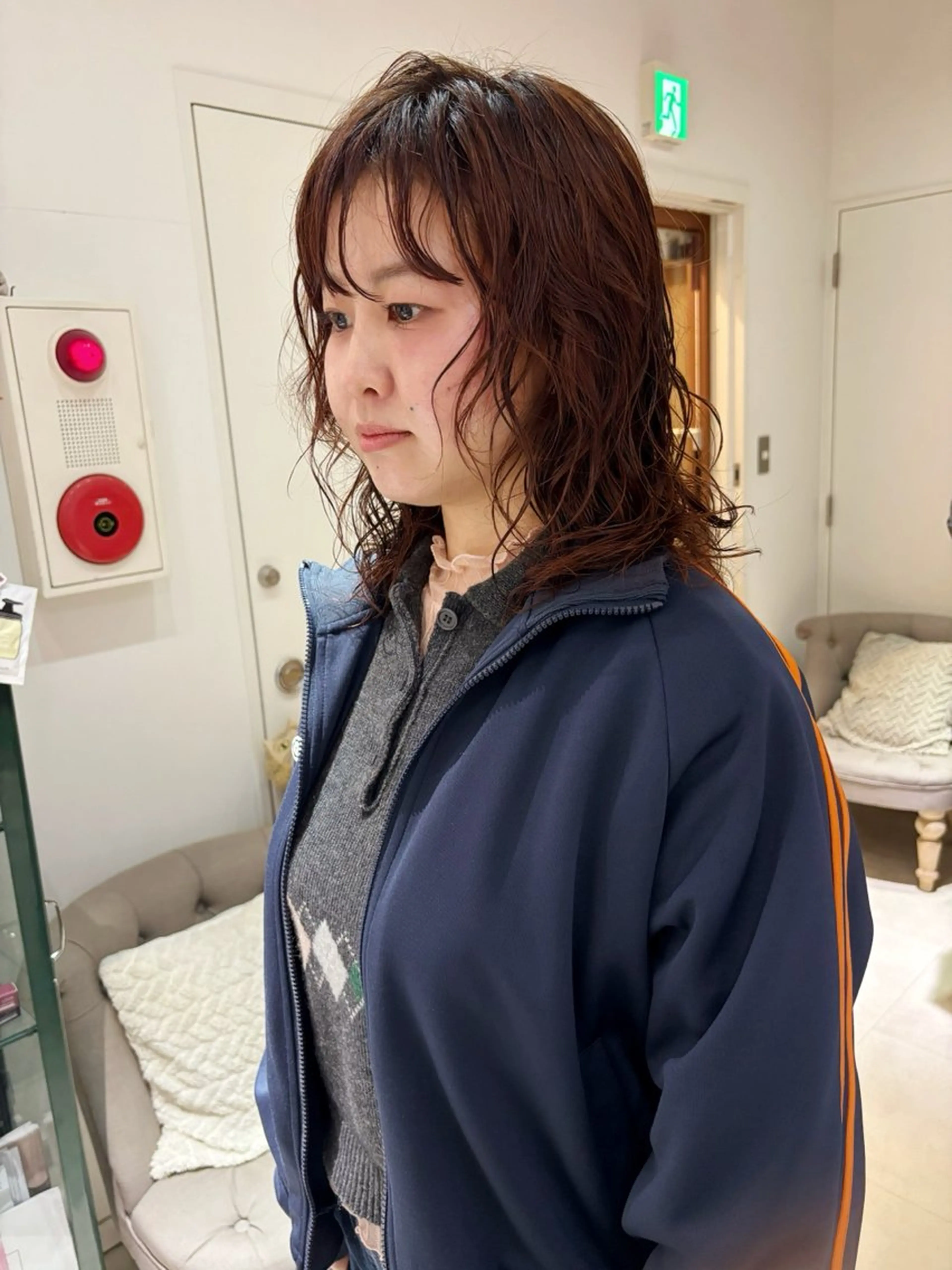 ミディアム カラー パーマ カット ヘアカラー パーマ 齋藤 咲のヘアスタイル