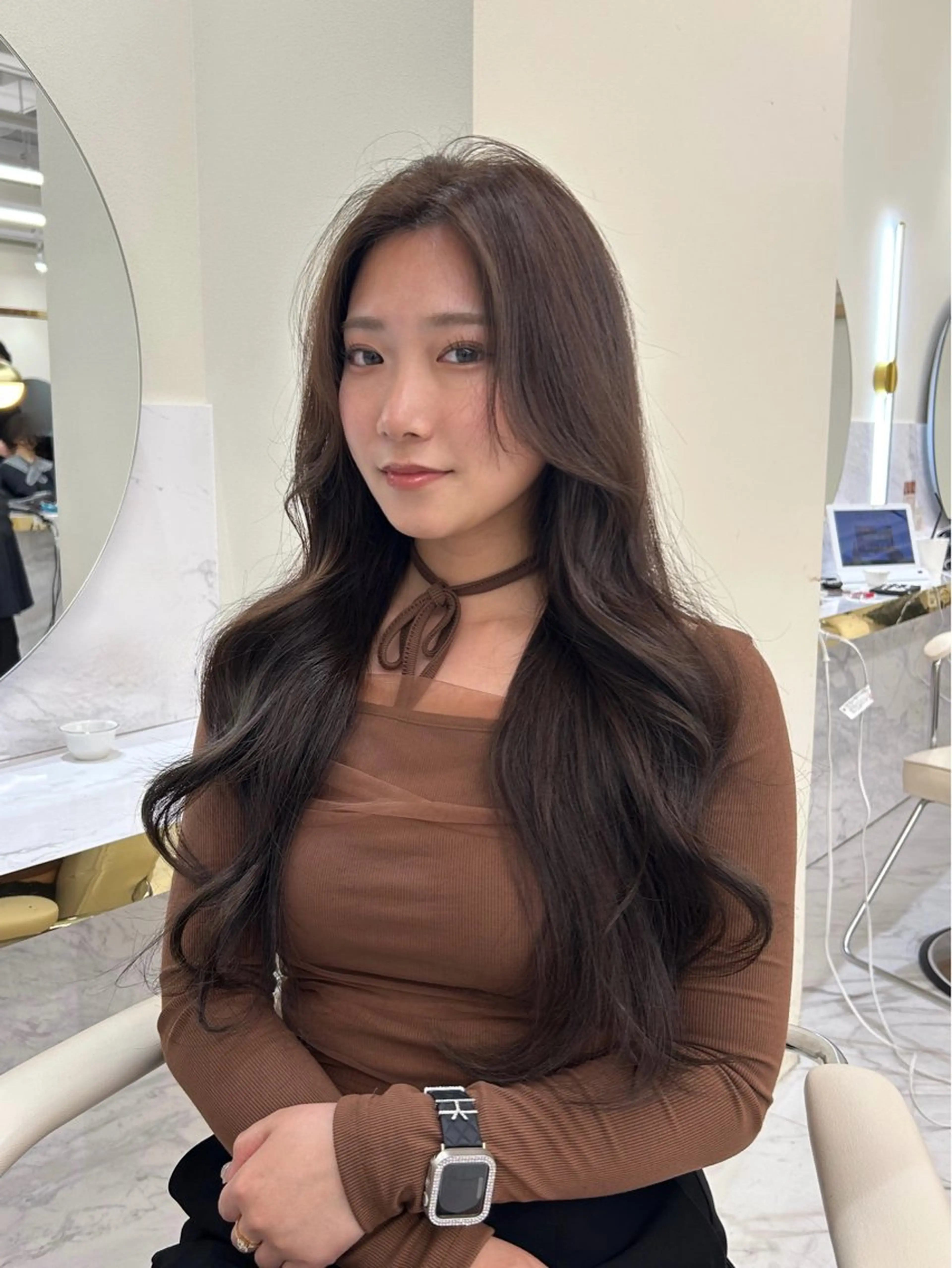 ロング カラー ヘアアレンジ カット ヘアカラー トリートメント maoブリーチ無し 似合わせカラーのヘアスタイル