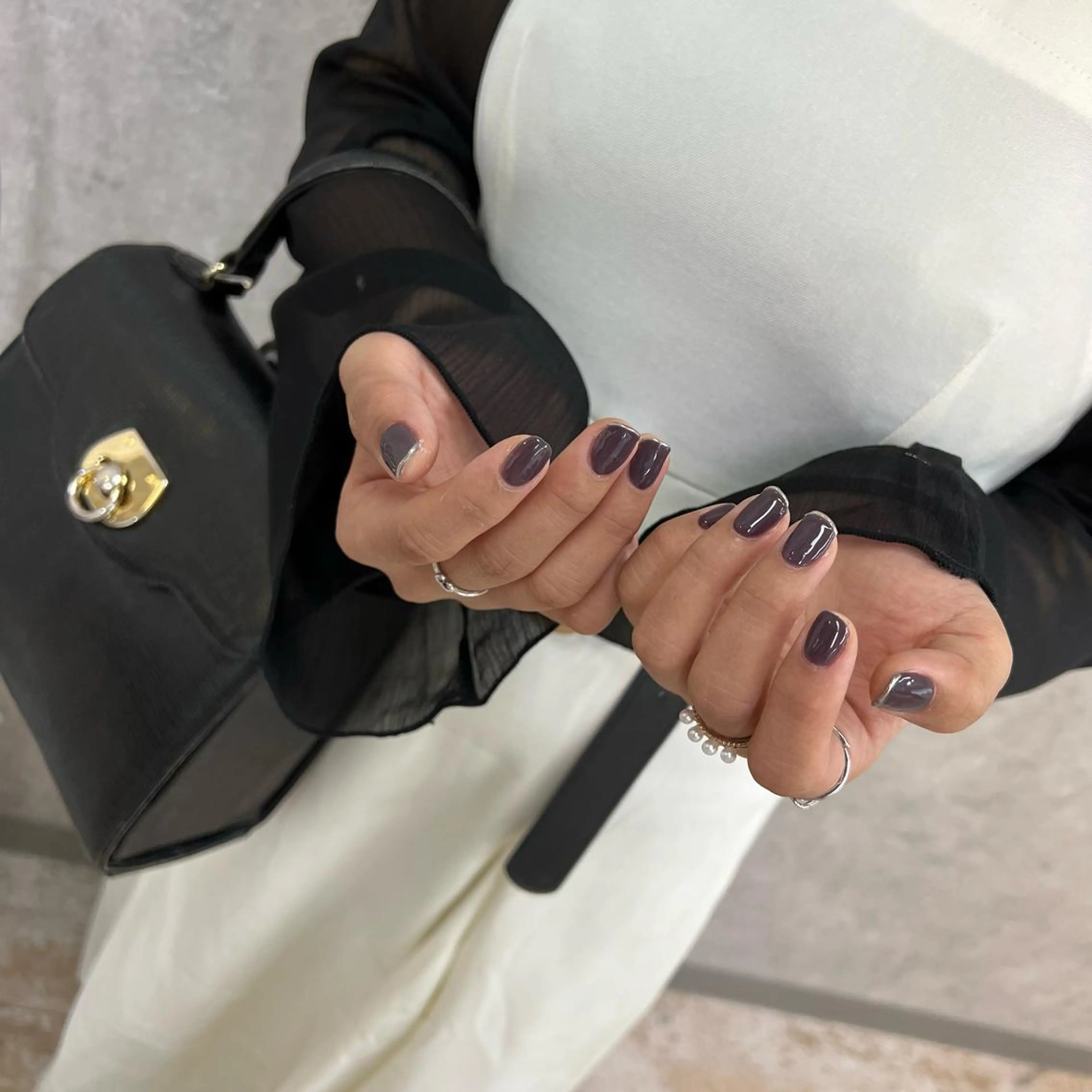 ネイル フレンチネイル ミラーネイル TRU NAIL 越谷レイクタウンmori店所属・TRU NAILのネイルデザイン