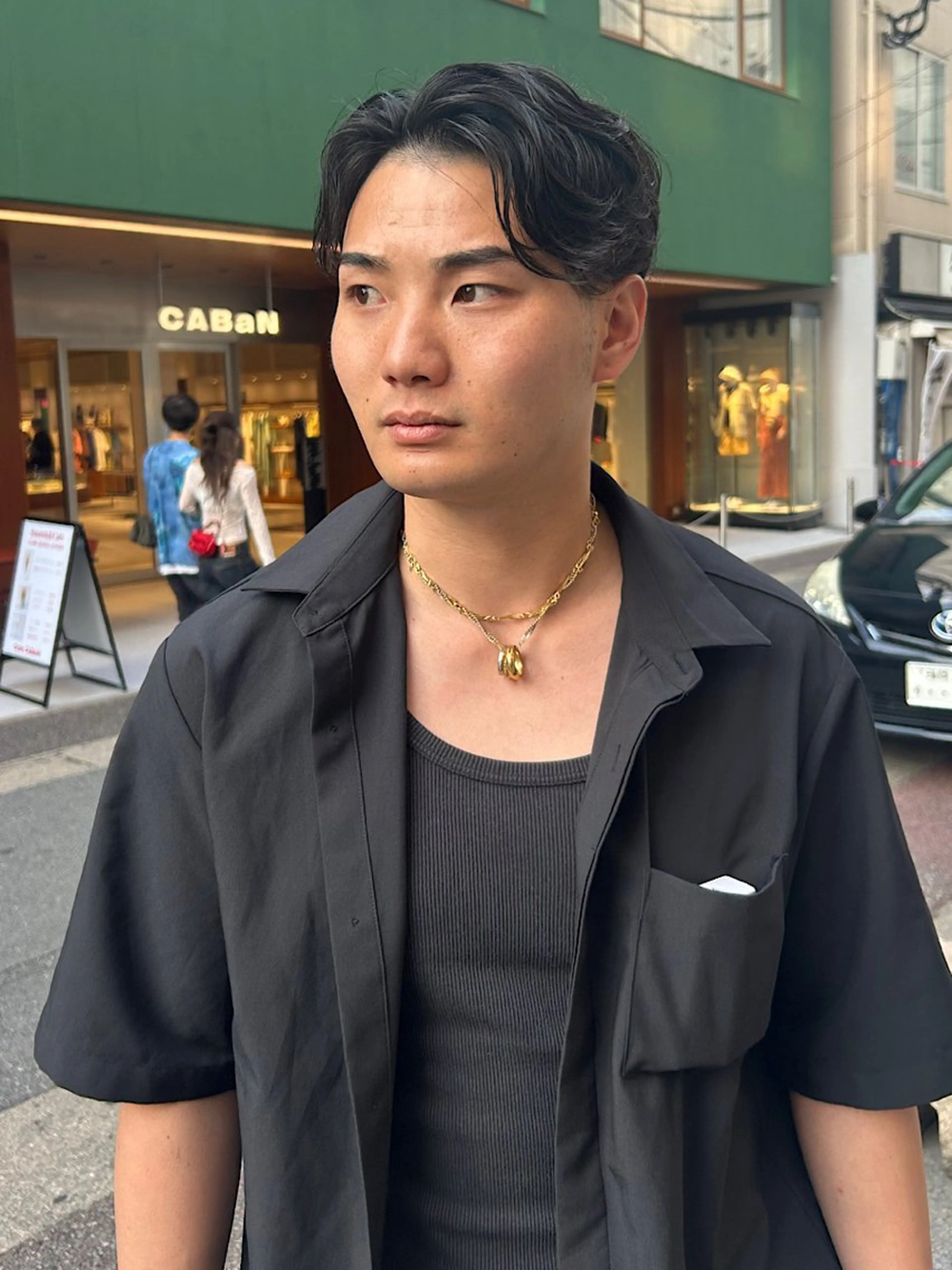 ショート メンズ ビジネス センターパート 学生（メンズ向け） 顔周りカット 学生 カット ヘッドスパ 拓斗/天神/ メンズカット👑のヘアスタイル