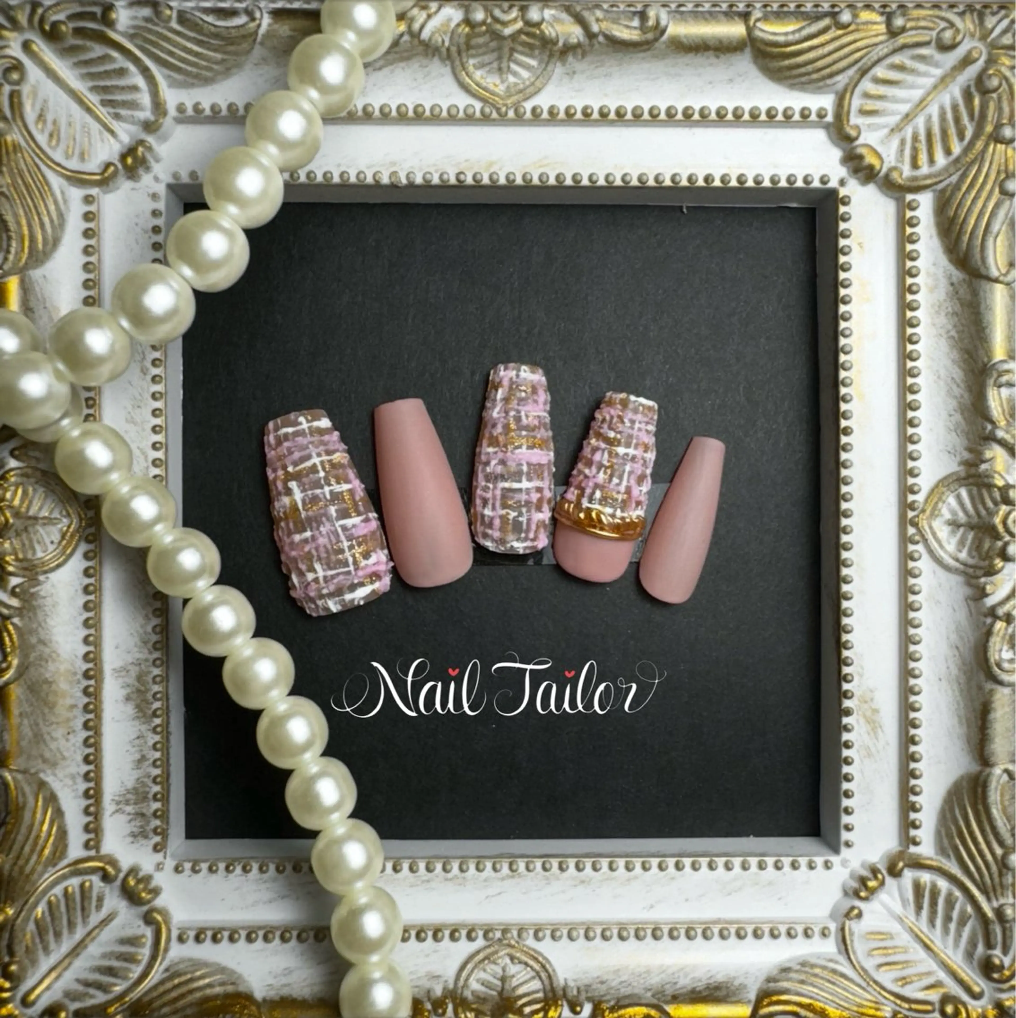 ネイル オフィスネイル ネイルチップ ツイードネイル 冬ネイル ハンドネイル 〜Nail Tailor〜　ネイルテイラー所属・NailTailor ネイルテイラーのネイルデザイン