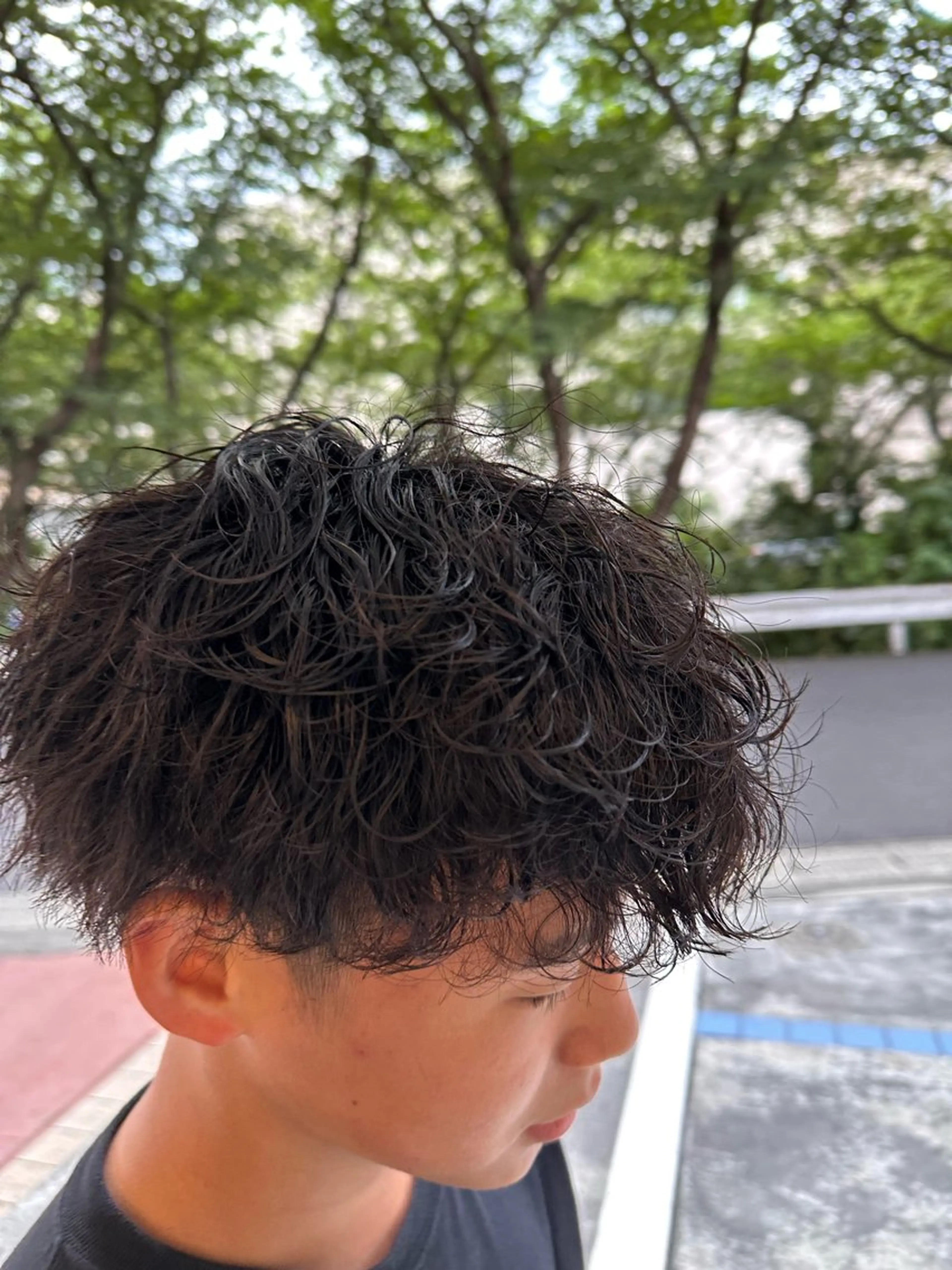 ショート パーマ メンズ メンズパーマ 波巻きパーマ 髪質改善 縮毛矯正 トリートメント CLALA瀬田店 やまもとまさたかのヘアスタイル