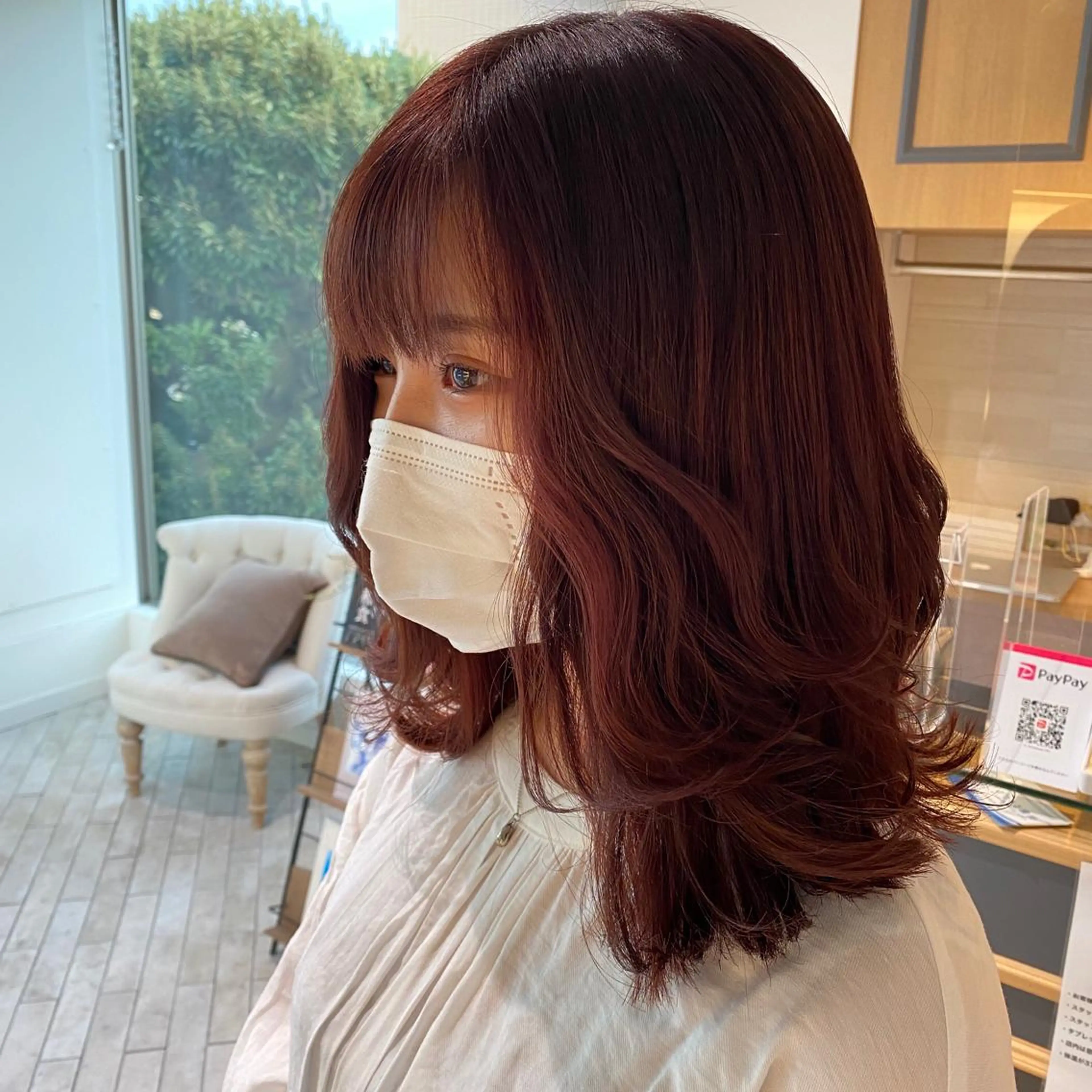 ミディアム カラー 神奈川大学最寄り白楽 三本松巧のヘアスタイル