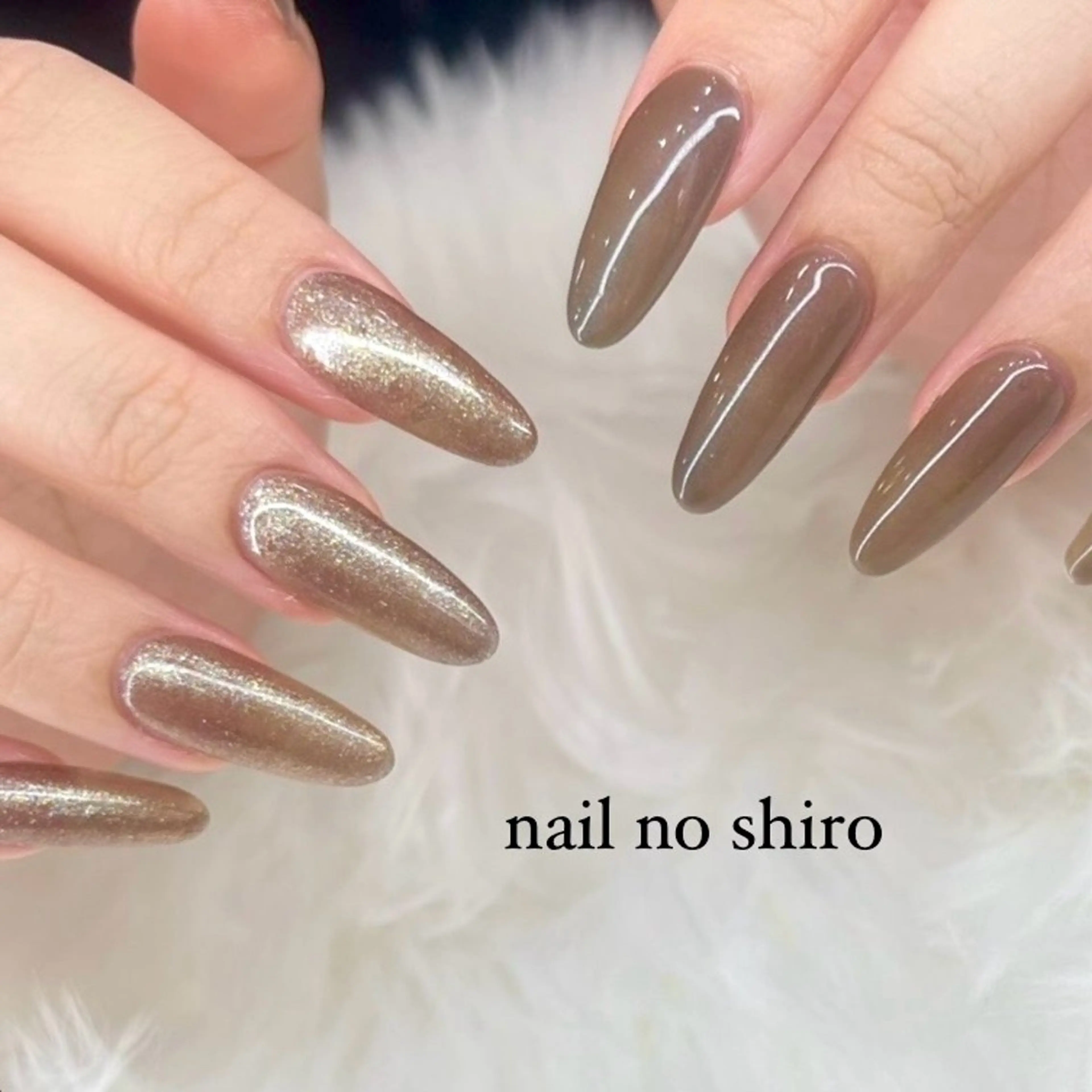 ネイル ブラウン ロングネイル ハンドネイル nail no shiro/耳つぼのその他イメージ