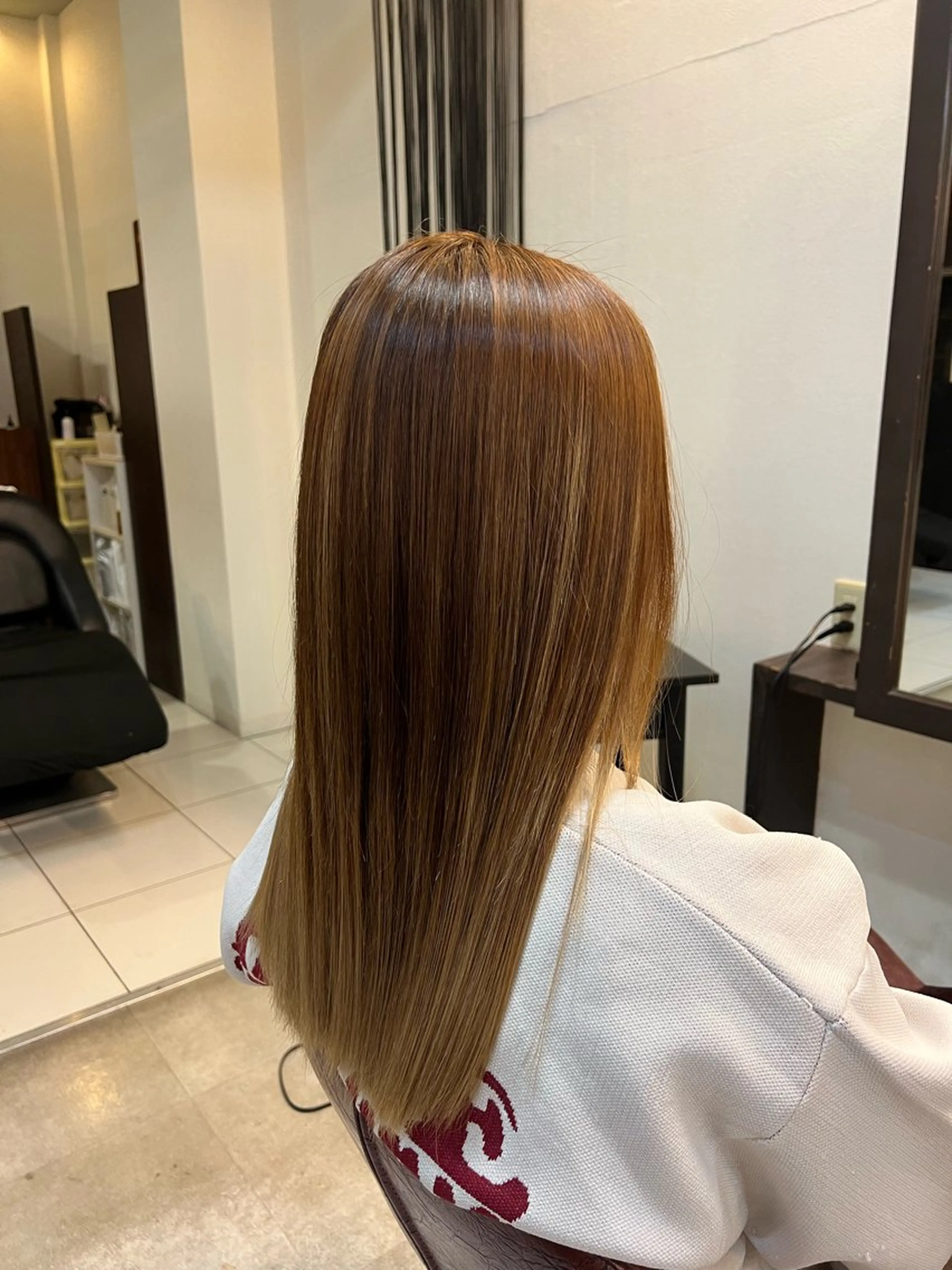 ロング 縮毛矯正 吉岡 なみのヘアスタイル