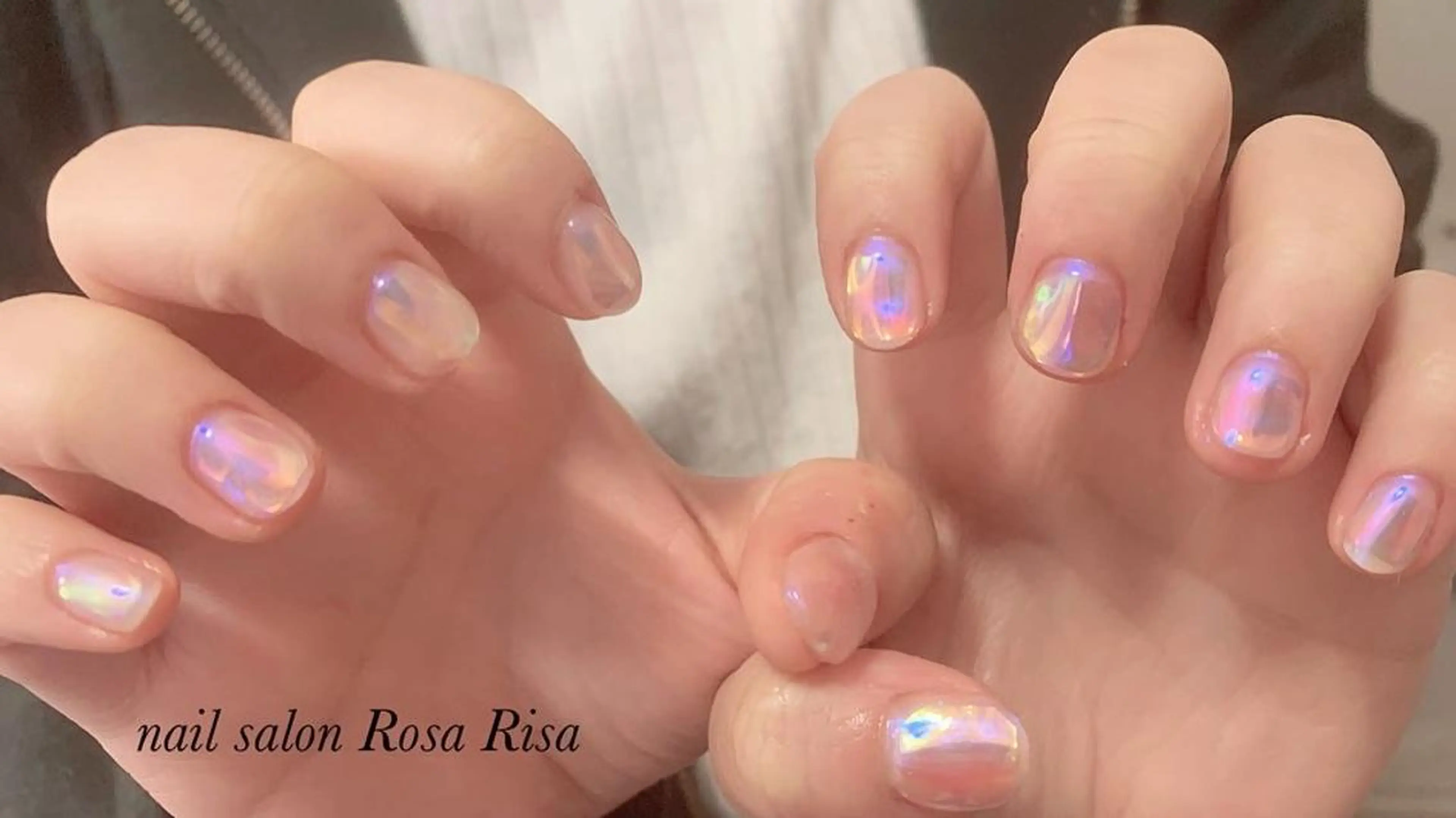 ショート ネイル 氷ネイル・うるうるネイル ハンドネイル ネイルスタジオ シェイクユアハンズのネイルデザイン